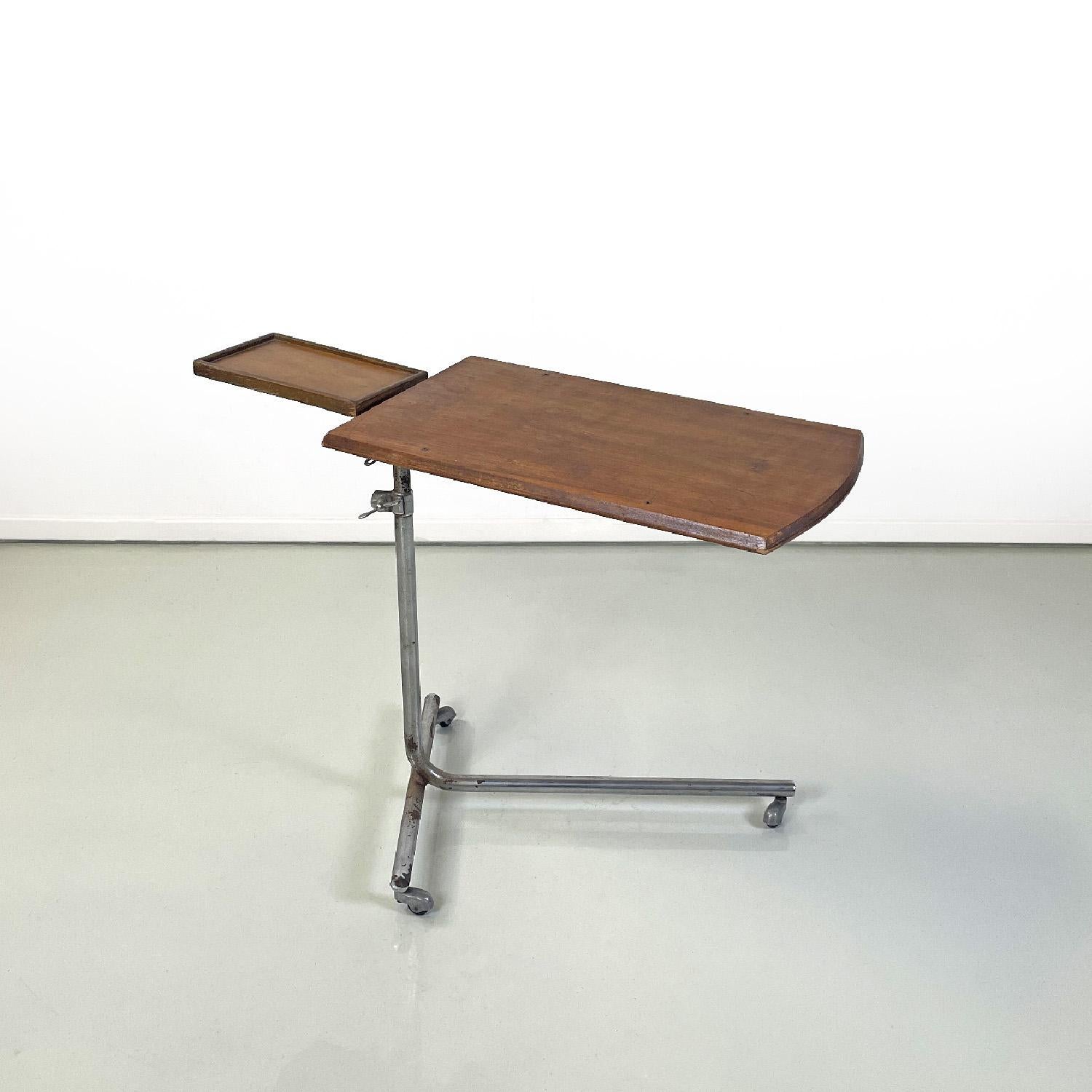Mid-Century Modern Italian mid-century modern wood and metal industrial work table, 1960s For Sale