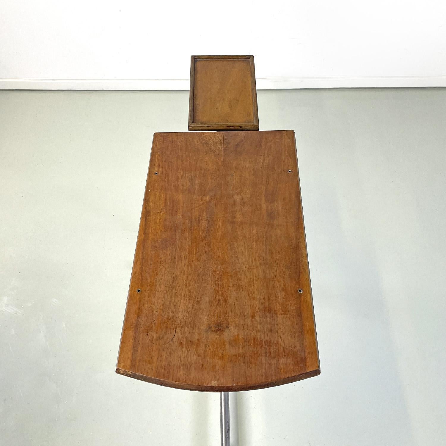 Italienischer Arbeitstisch aus Holz und Metall aus der Mitte des Jahrhunderts, 1960er Jahre im Angebot 3