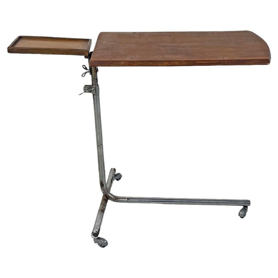 Italian mid-century modern wood and metal industrial work table, 1960s For Sale