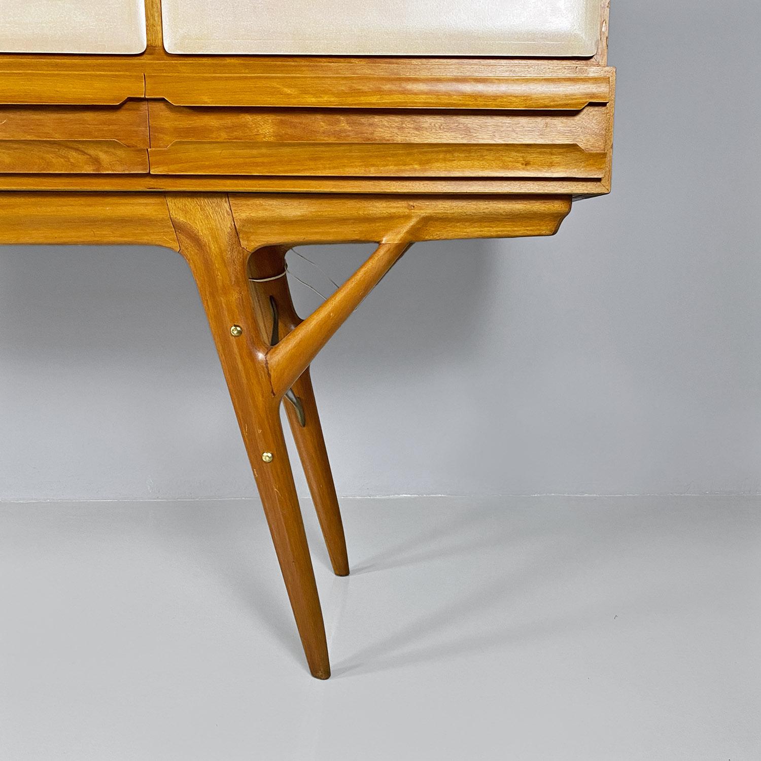 Tablero alto italiano de madera y pergamino de mediados de siglo Palazzi dell'Arte, años 50 en venta 4