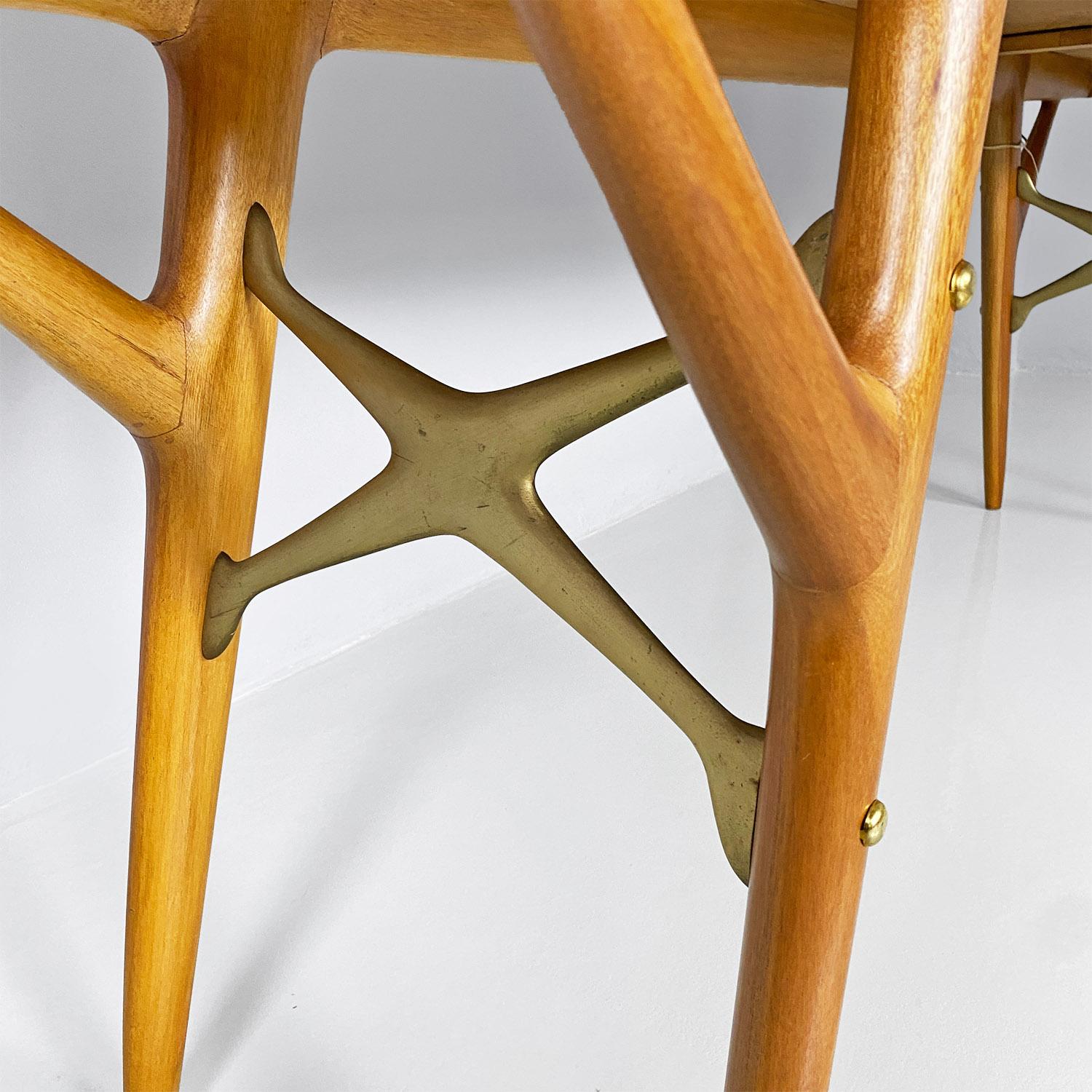 Tablero alto italiano de madera y pergamino de mediados de siglo Palazzi dell'Arte, años 50 en venta 5