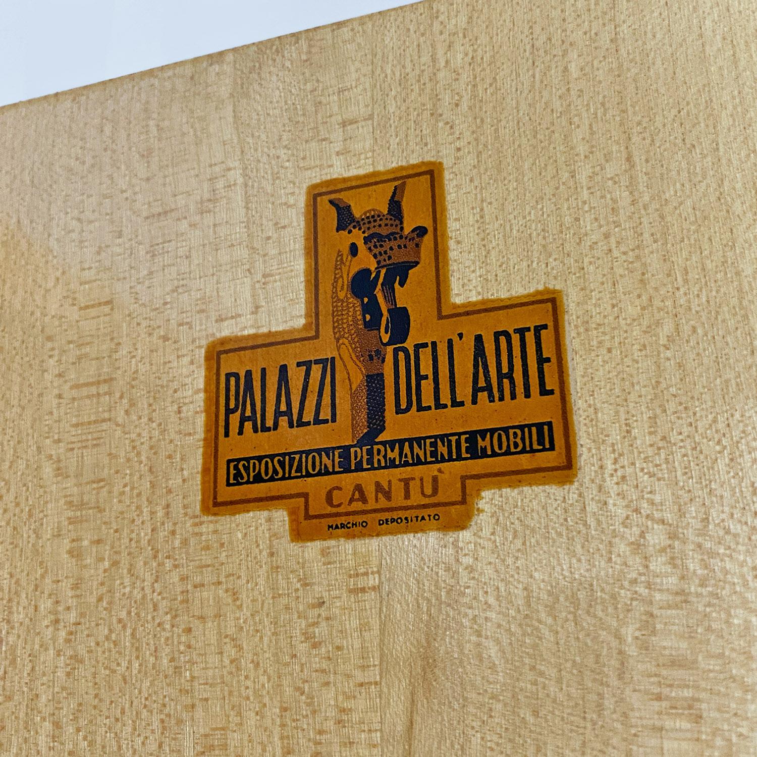 Tablero alto italiano de madera y pergamino de mediados de siglo Palazzi dell'Arte, años 50 en venta 7
