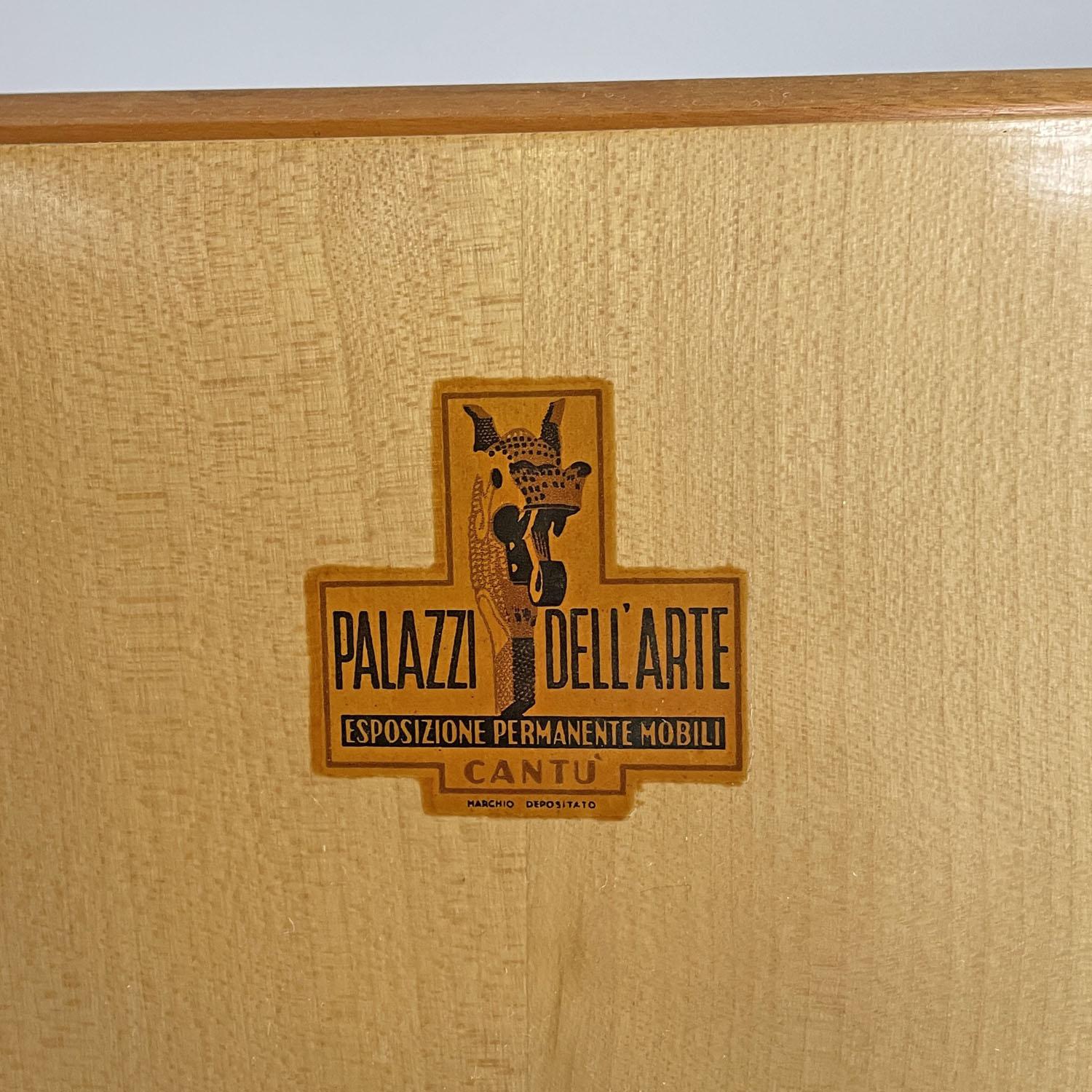 Italian mid-century modern wood and parchment highboard Palazzi dell'Arte, 1950s For Sale 13