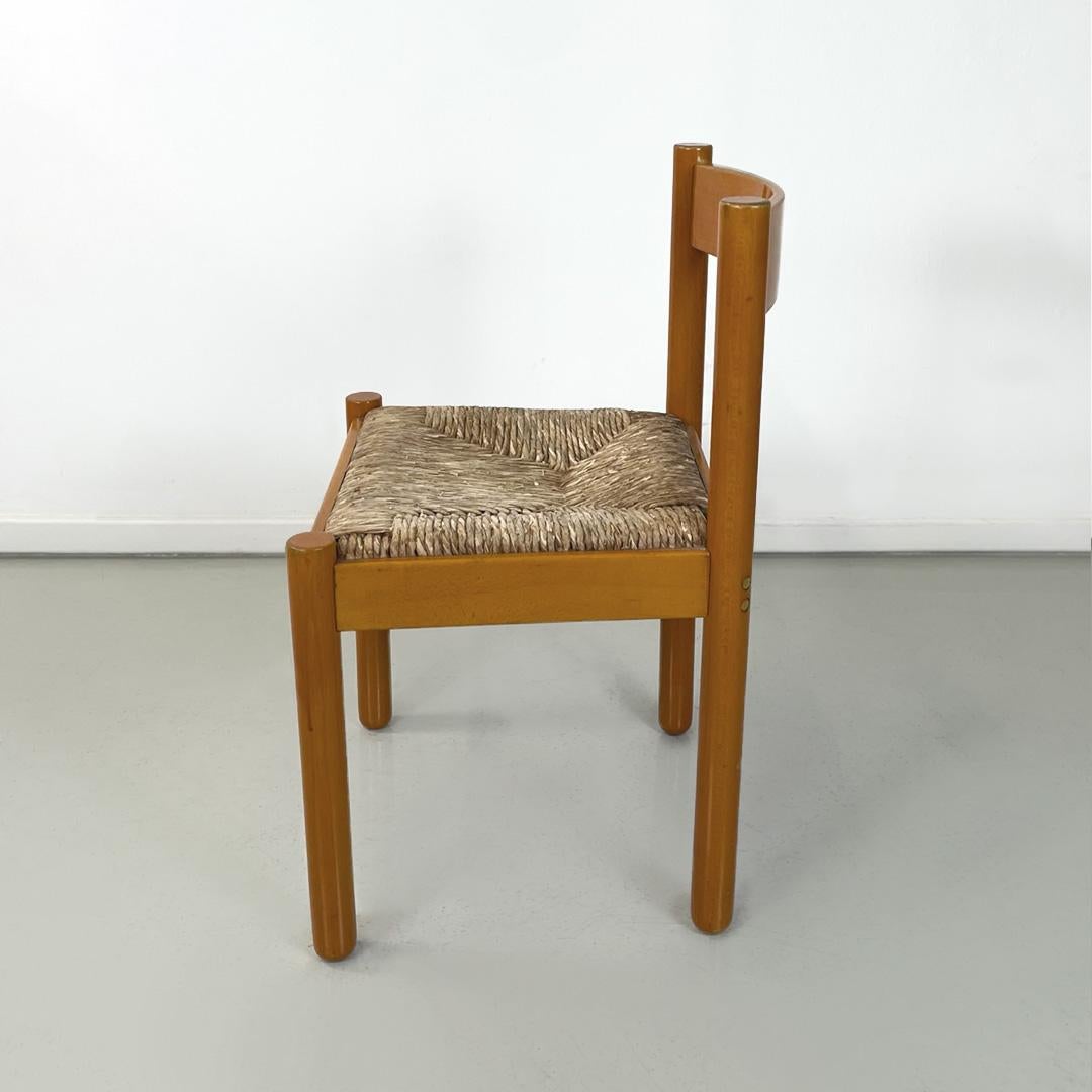 Italian mid-century modern wood wicker chairs Bermuda by La Rinascente, 1960s In Good Condition For Sale In MIlano, IT