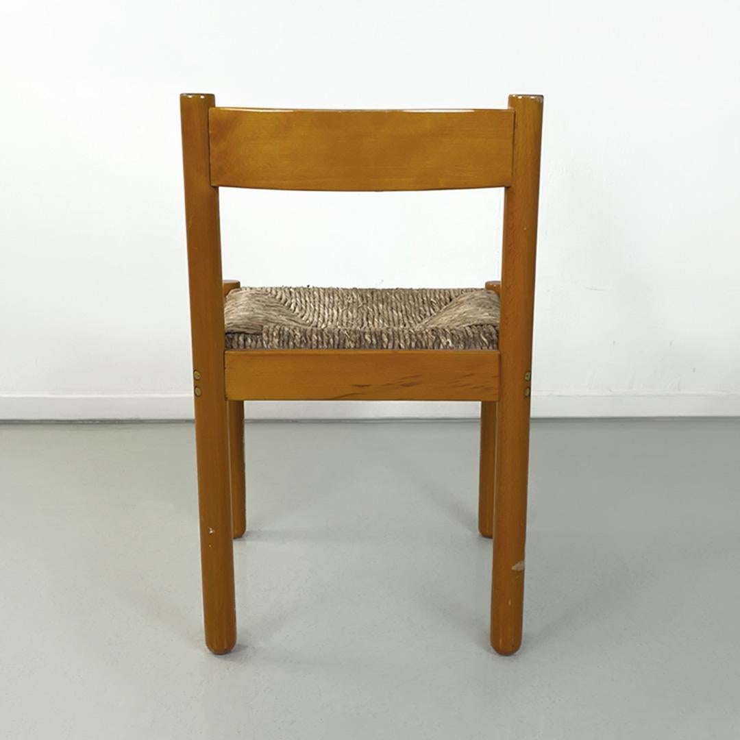Mid-20th Century Italian mid-century modern wood wicker chairs Bermuda by La Rinascente, 1960s For Sale