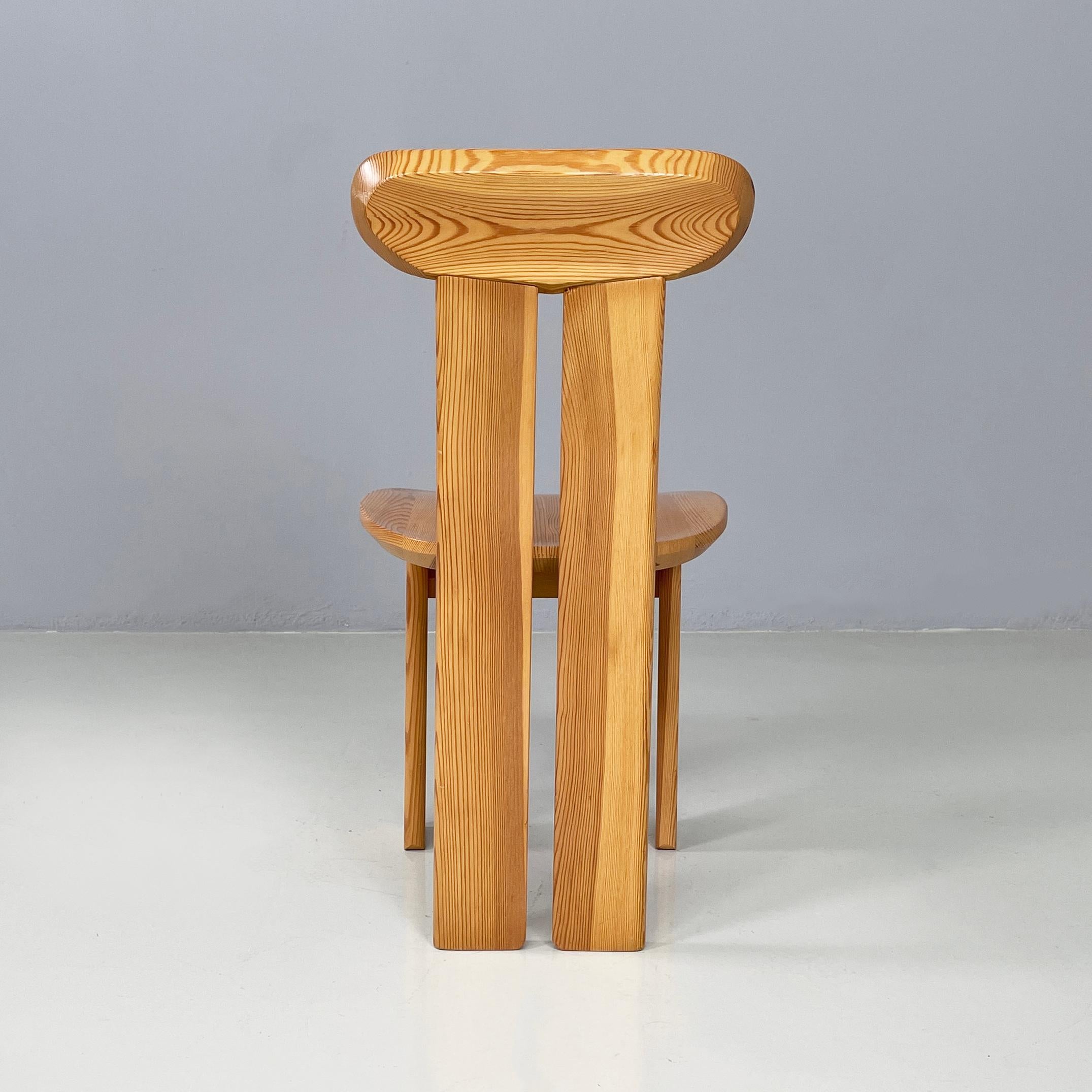 Italian mid-century modern Wood Chairs by Mario Marenco for Mobilgirgi, 1970s In Fair Condition In MIlano, IT
