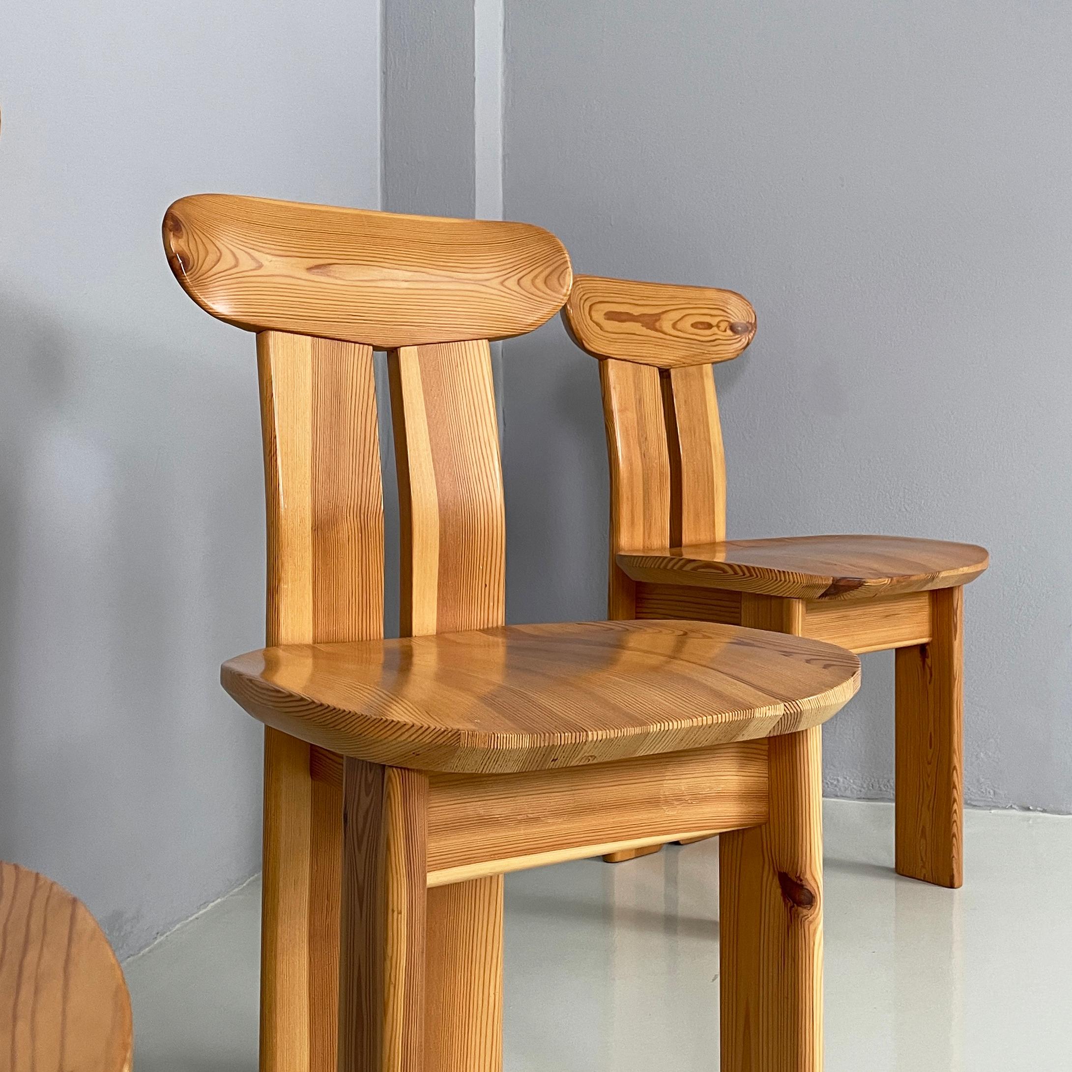 Late 20th Century Italian mid-century modern Wood Chairs by Mario Marenco for Mobilgirgi, 1970s