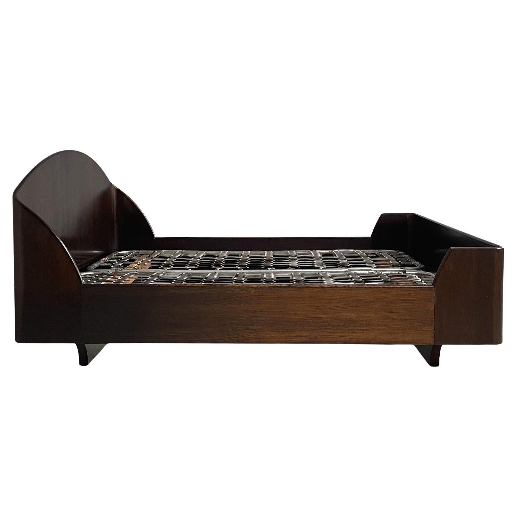 Letto matrimoniale italiano in legno della metà del secolo scorso di Franco Albini per Poggi, 1960 in vendita
