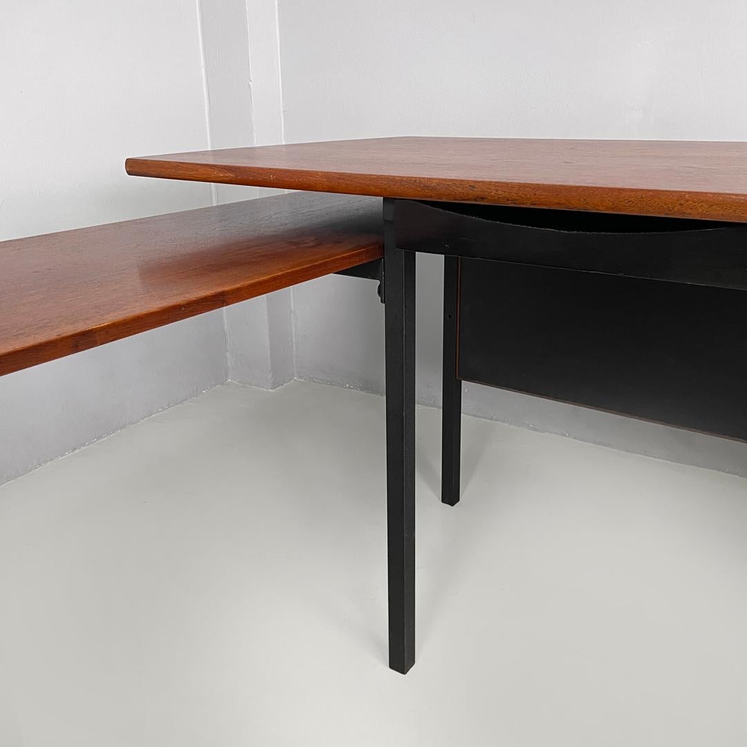 Escritorio doble italiano de madera moderno de mediados de siglo de Campo y Graffi para Home, años 60 en venta 10
