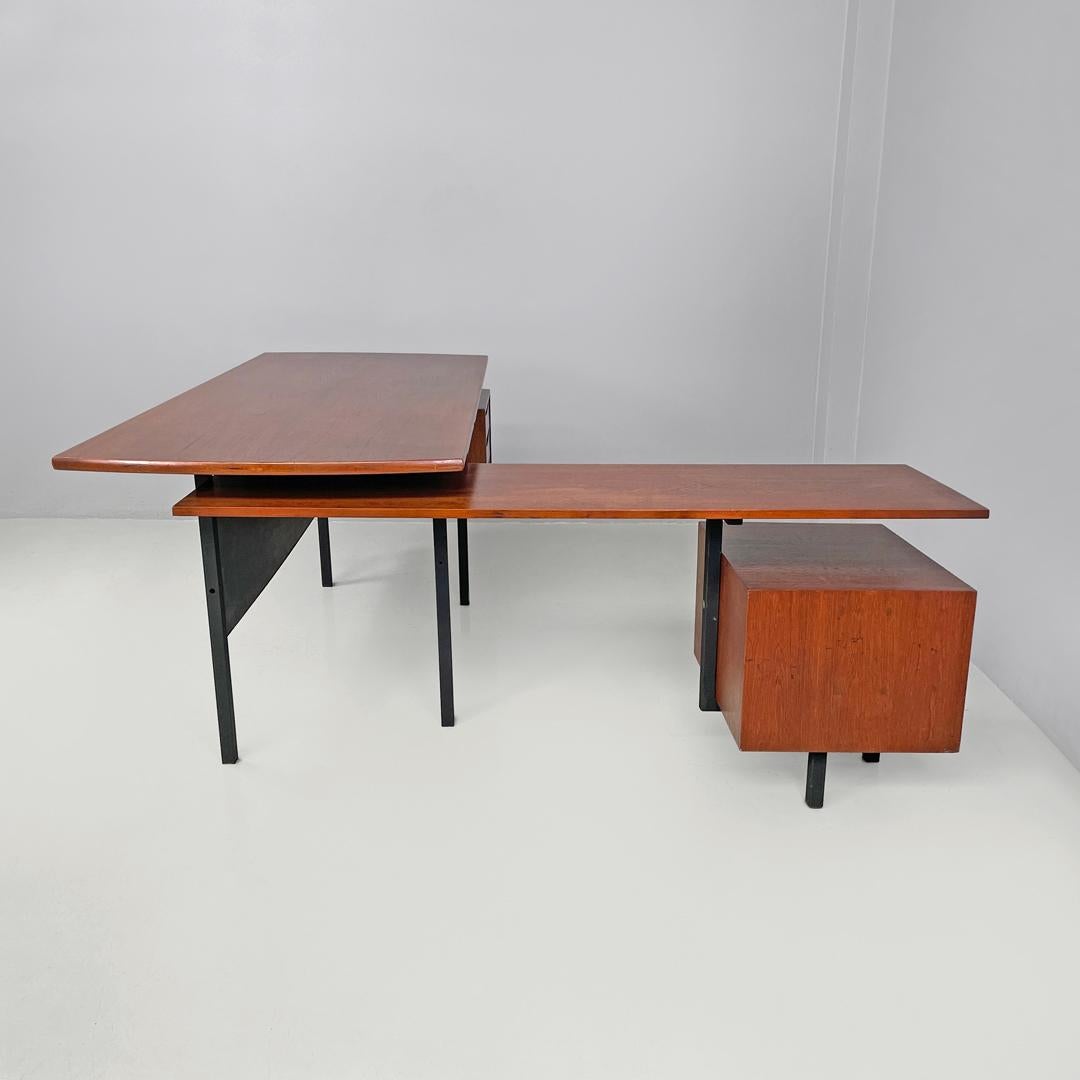Escritorio doble italiano de madera moderno de mediados de siglo de Campo y Graffi para Home, años 60 en venta 1