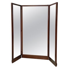 Italian mid-century modern wood freestanding full-length floor mirror, 1960s