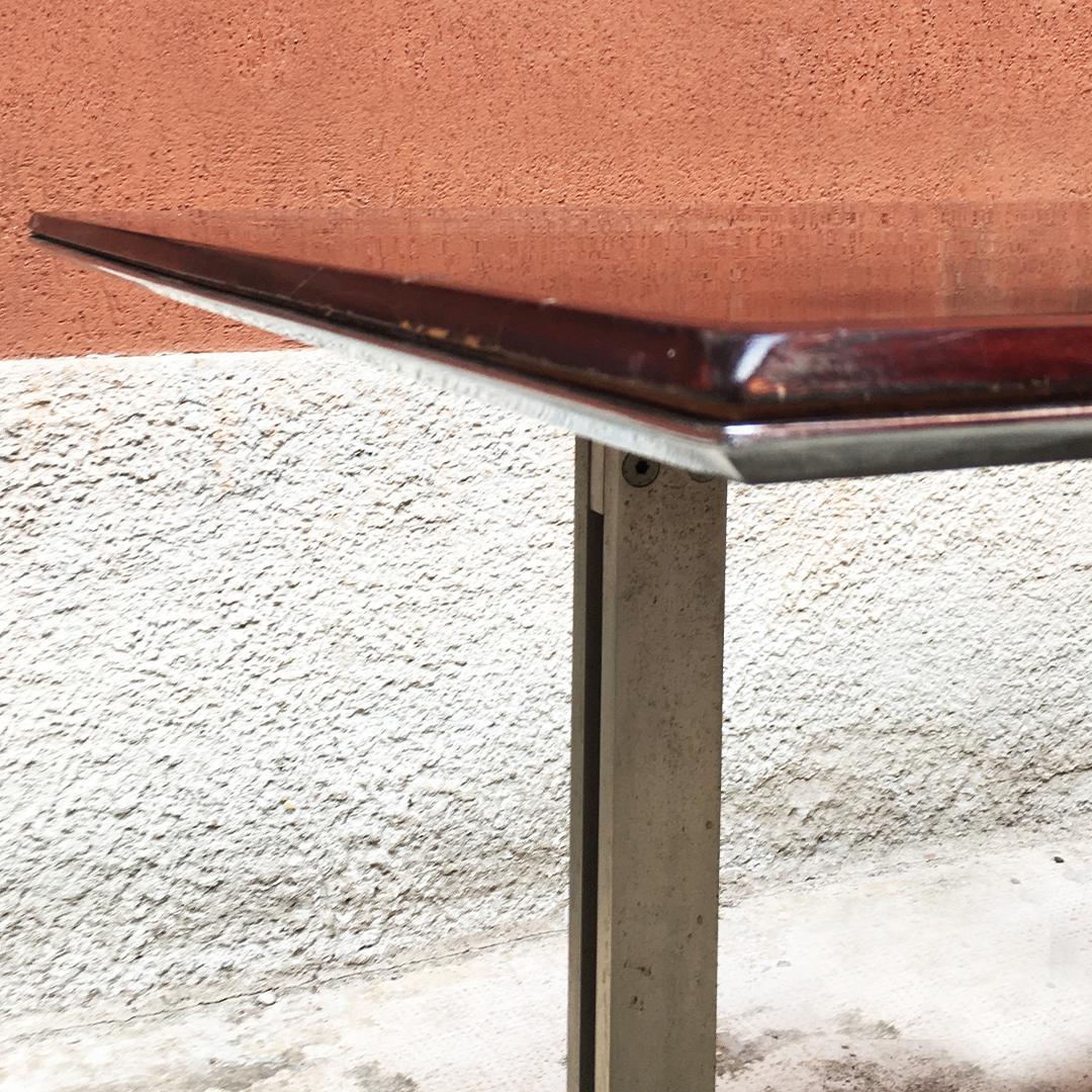 Italian Mid-Century Modern Wood Top and Steel Base Desk Table by Formanova, 1970s For Sale 2