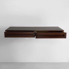 Consola de pared italiana de madera moderna de mediados de siglo de Vittorio Introini, años 60