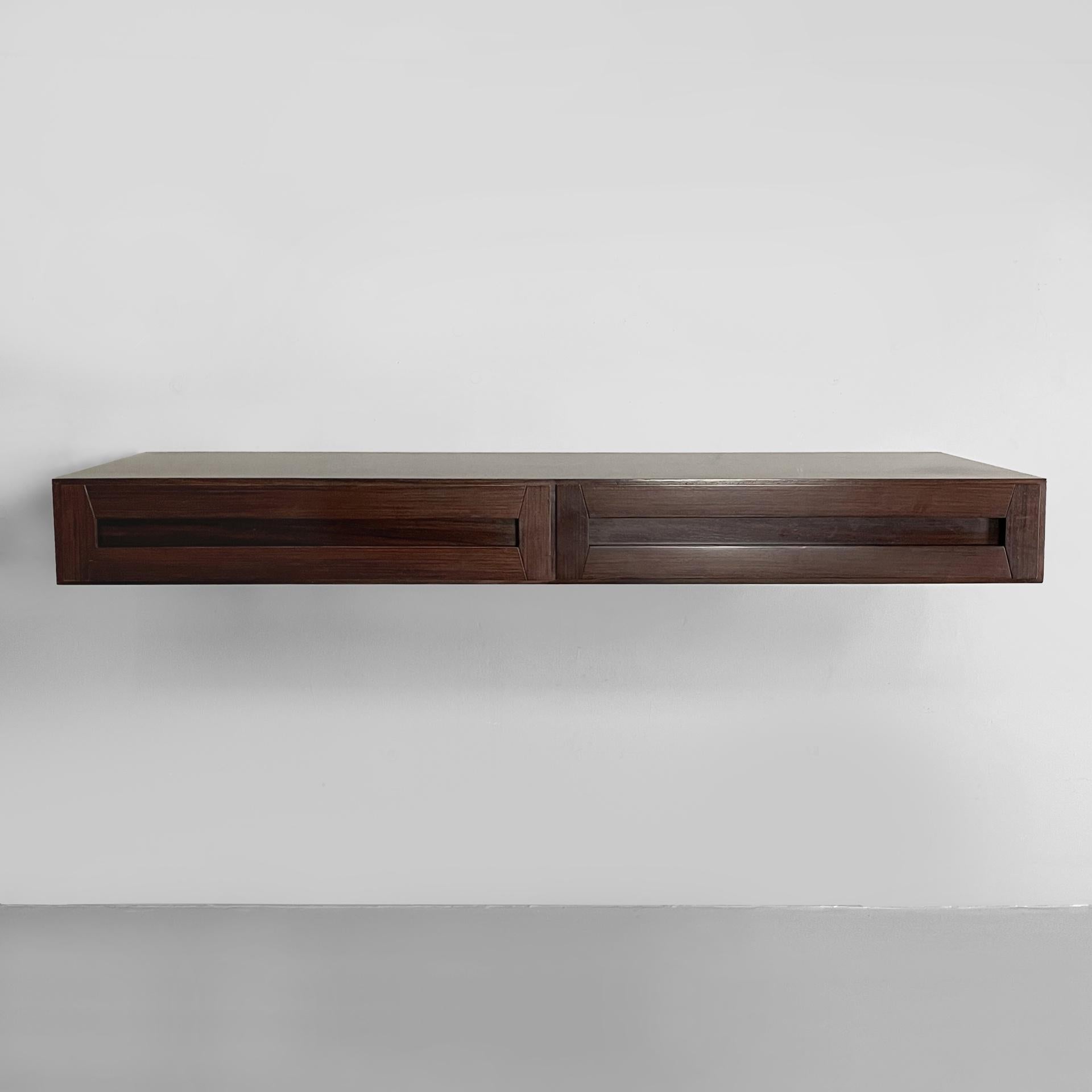Mid-Century Modern Italian mid-century modern wood wall console by Vittorio Introini, 1960s For Sale
