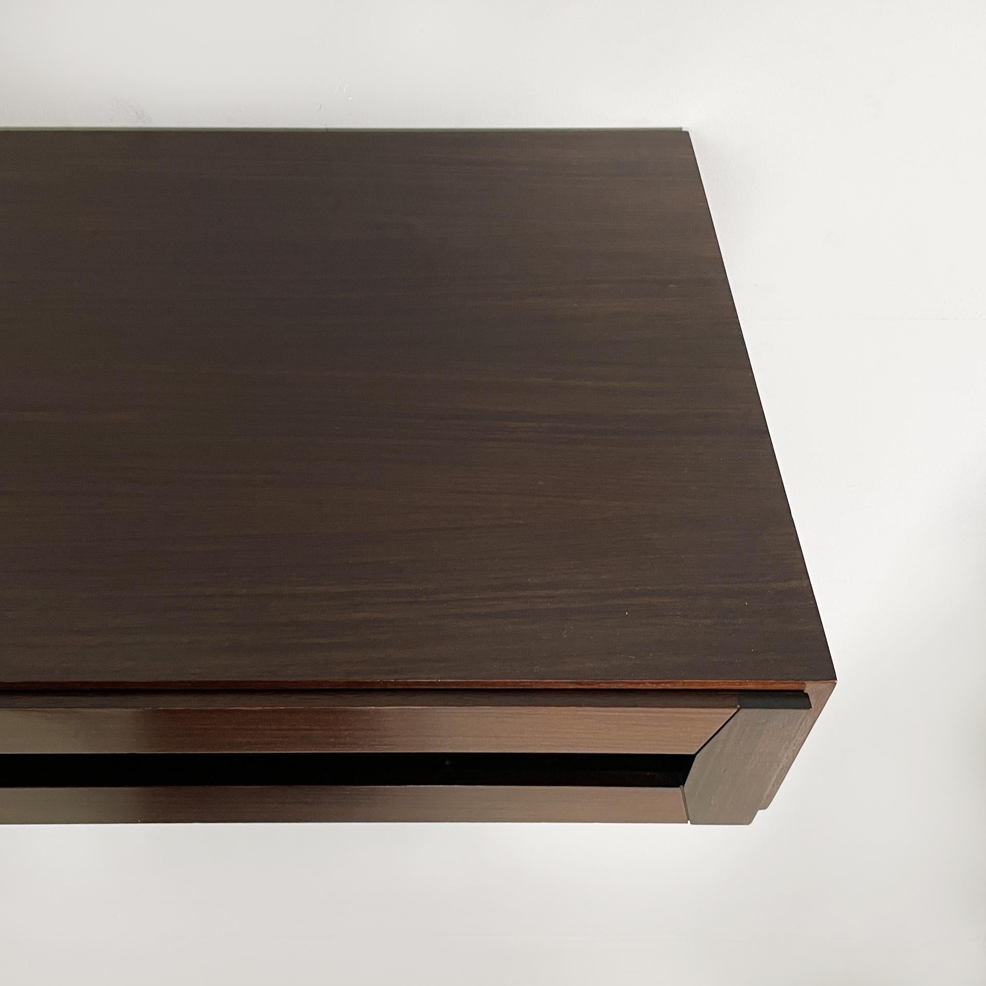 Wood Italian mid-century modern wood wall console by Vittorio Introini, 1960s For Sale