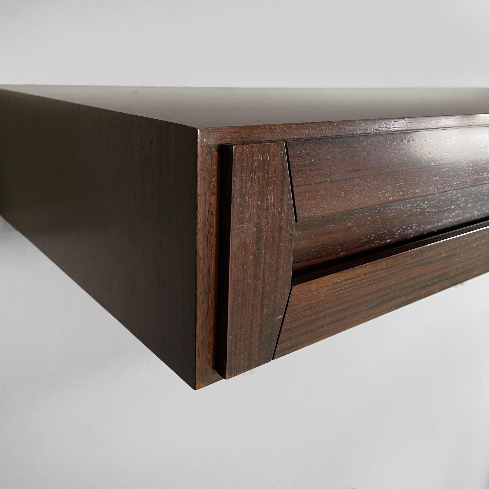 Italian mid-century modern wood wall console by Vittorio Introini, 1960s For Sale 2