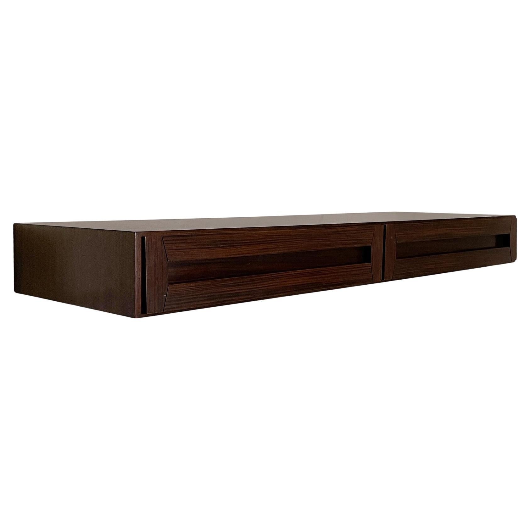 Italian mid-century modern wood wall console by Vittorio Introini, 1960s