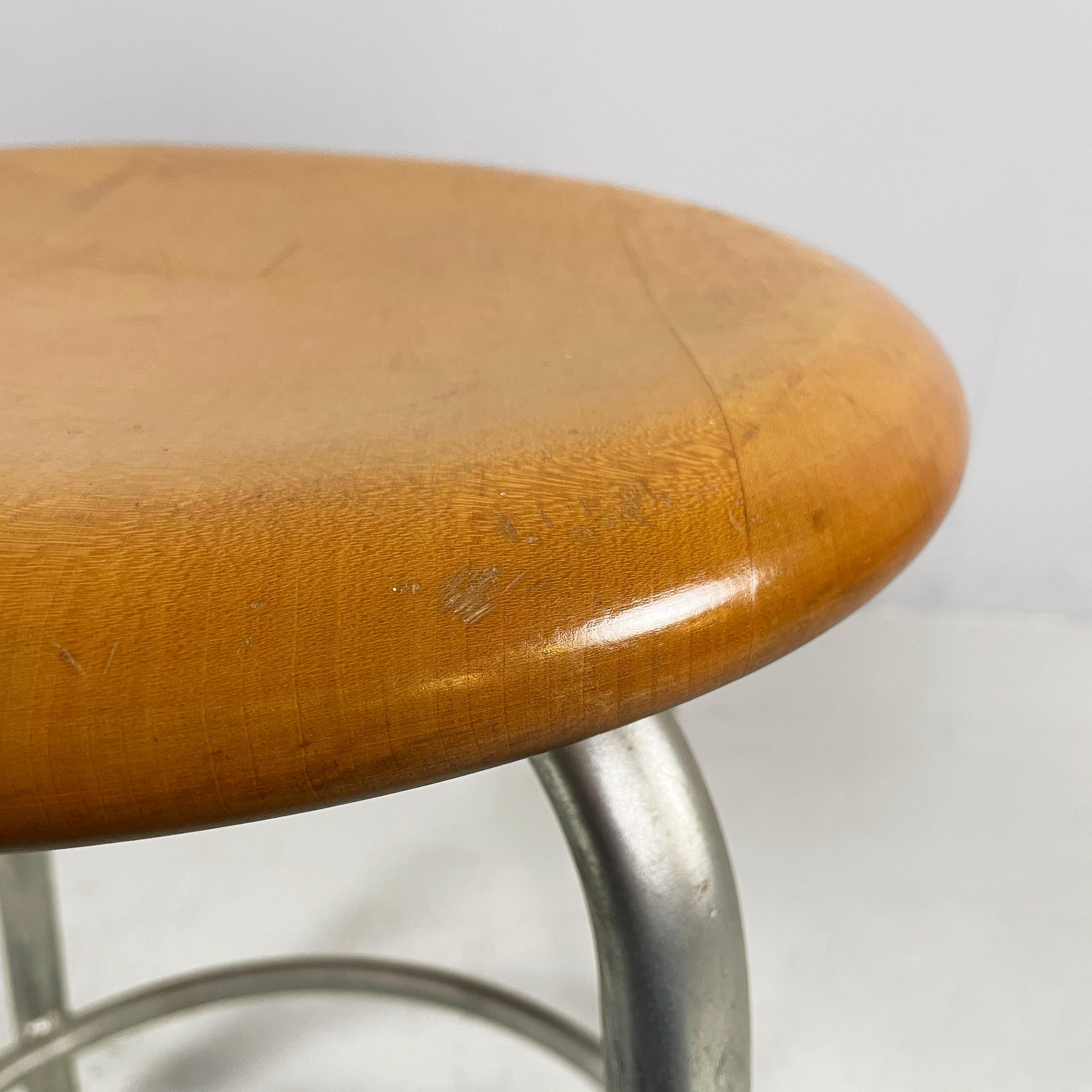 Metà XX secolo Sgabello italiano di metà secolo moderno in legno e metallo di Embru, anni '60 in vendita