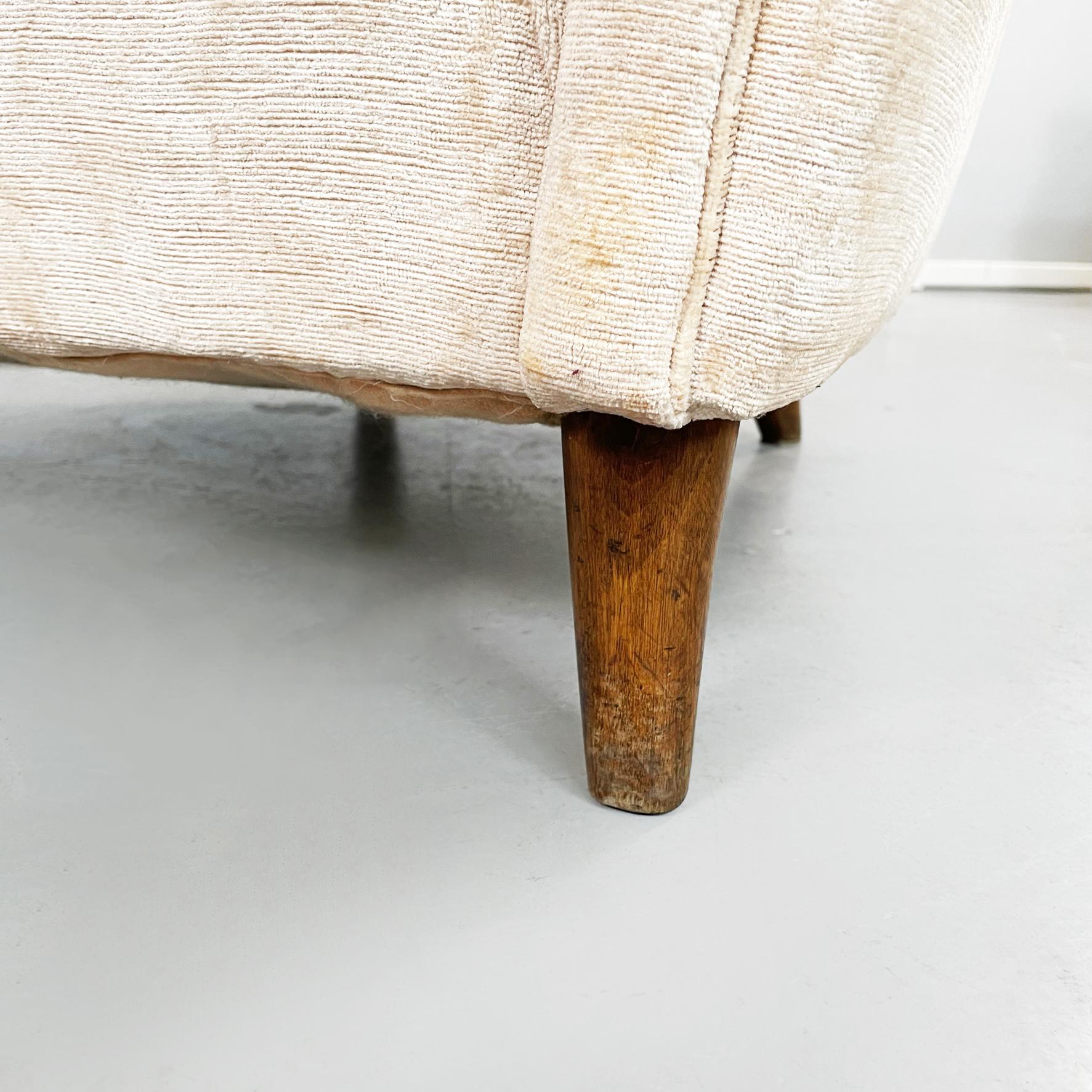 Italian Mid-Century Modern Wooden Armchairs in Beige Fabric, 1960s 13