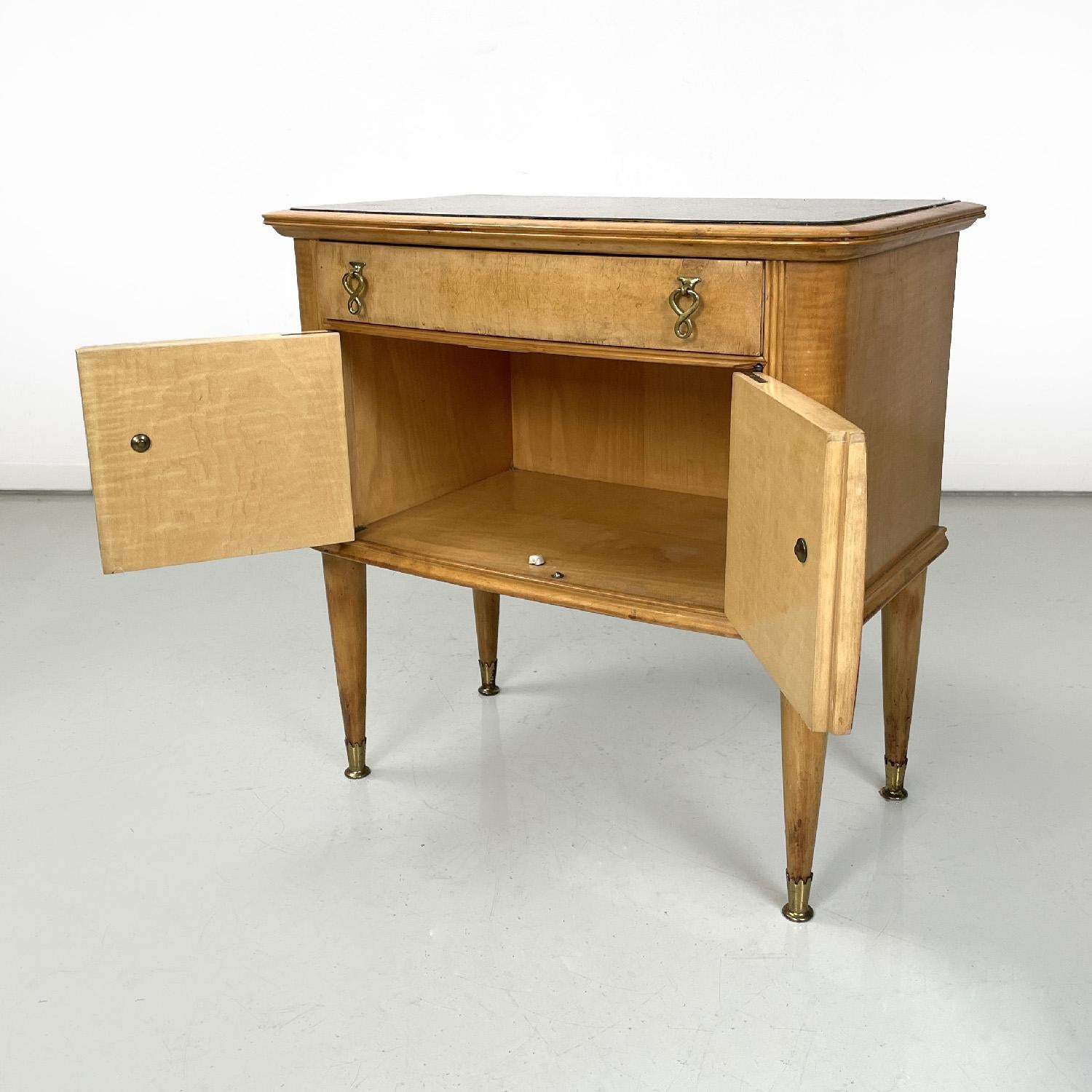 Mid-20th Century Italian mid-century modern wooden bedside table by Osvaldo Borsani, 1950s For Sale