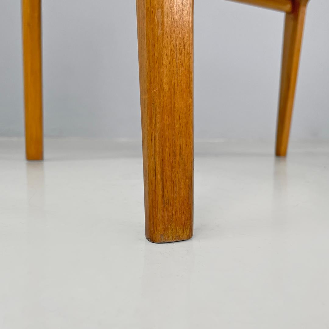 Italian mid-century modern wooden brown leather armchair Anonima Castelli 1960s 11