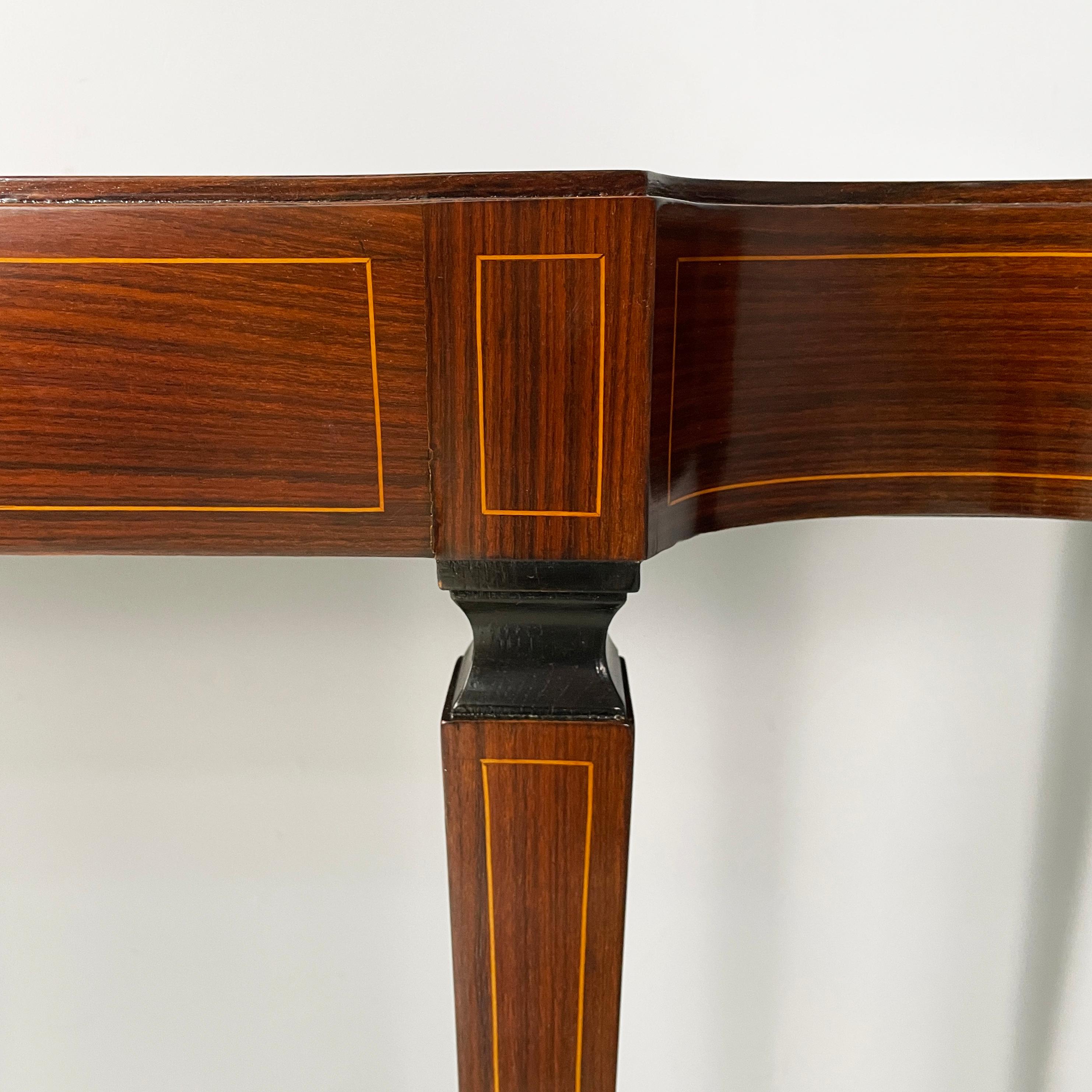 Console italienne en bois avec pieds en laiton, années 1950 en vente 3