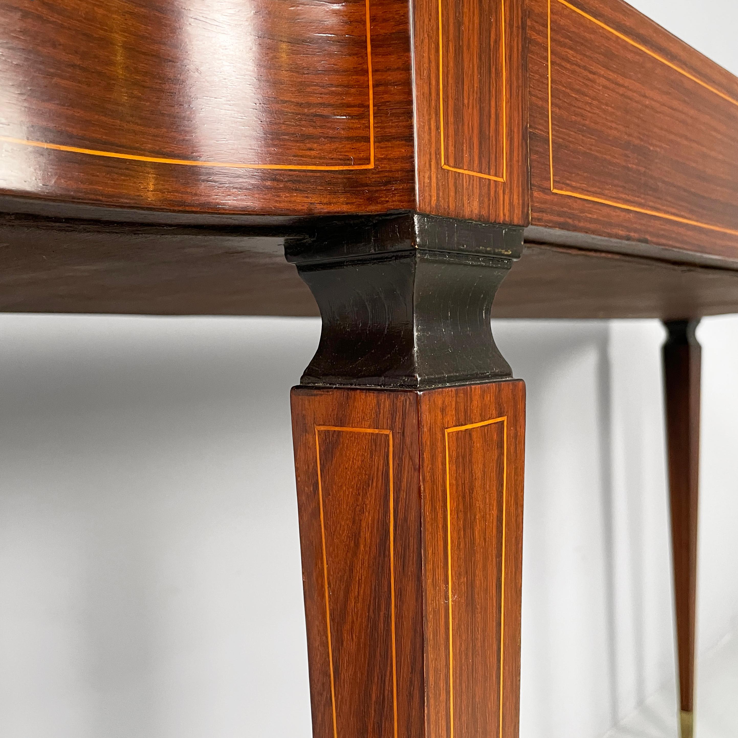 Console italienne en bois avec pieds en laiton, années 1950 en vente 5