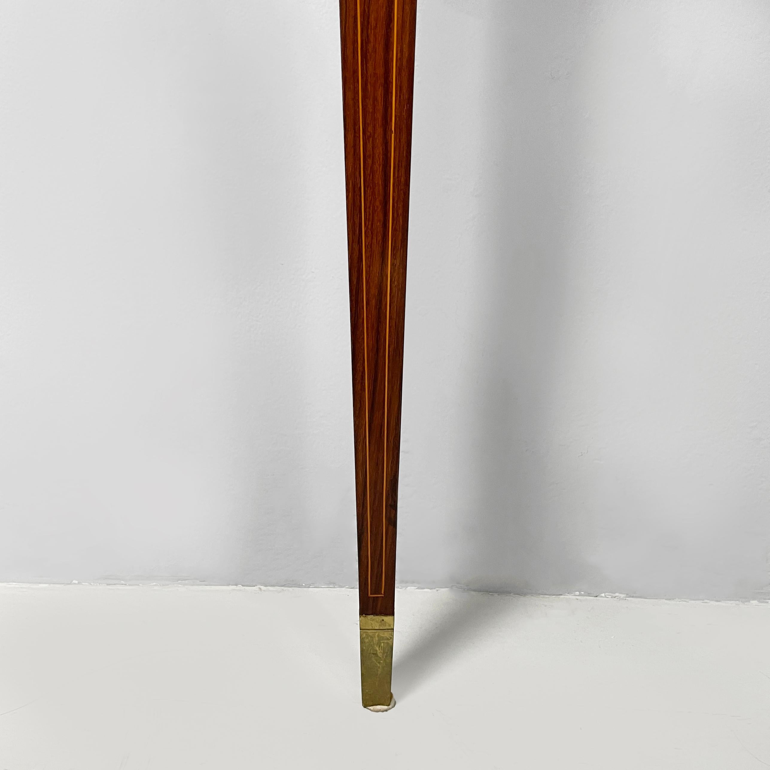 Console italienne en bois avec pieds en laiton, années 1950 en vente 7