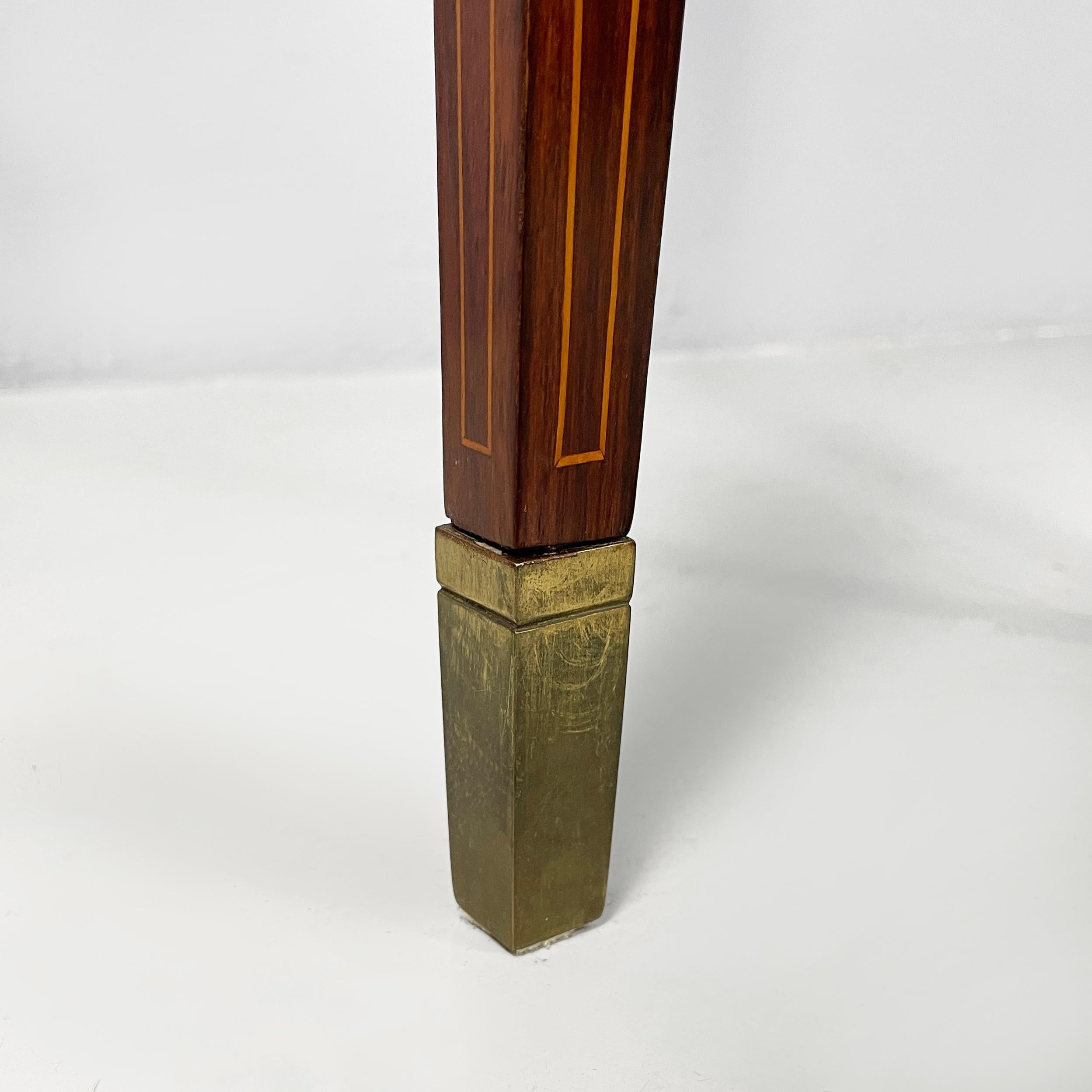 Console italienne en bois avec pieds en laiton, années 1950 en vente 9