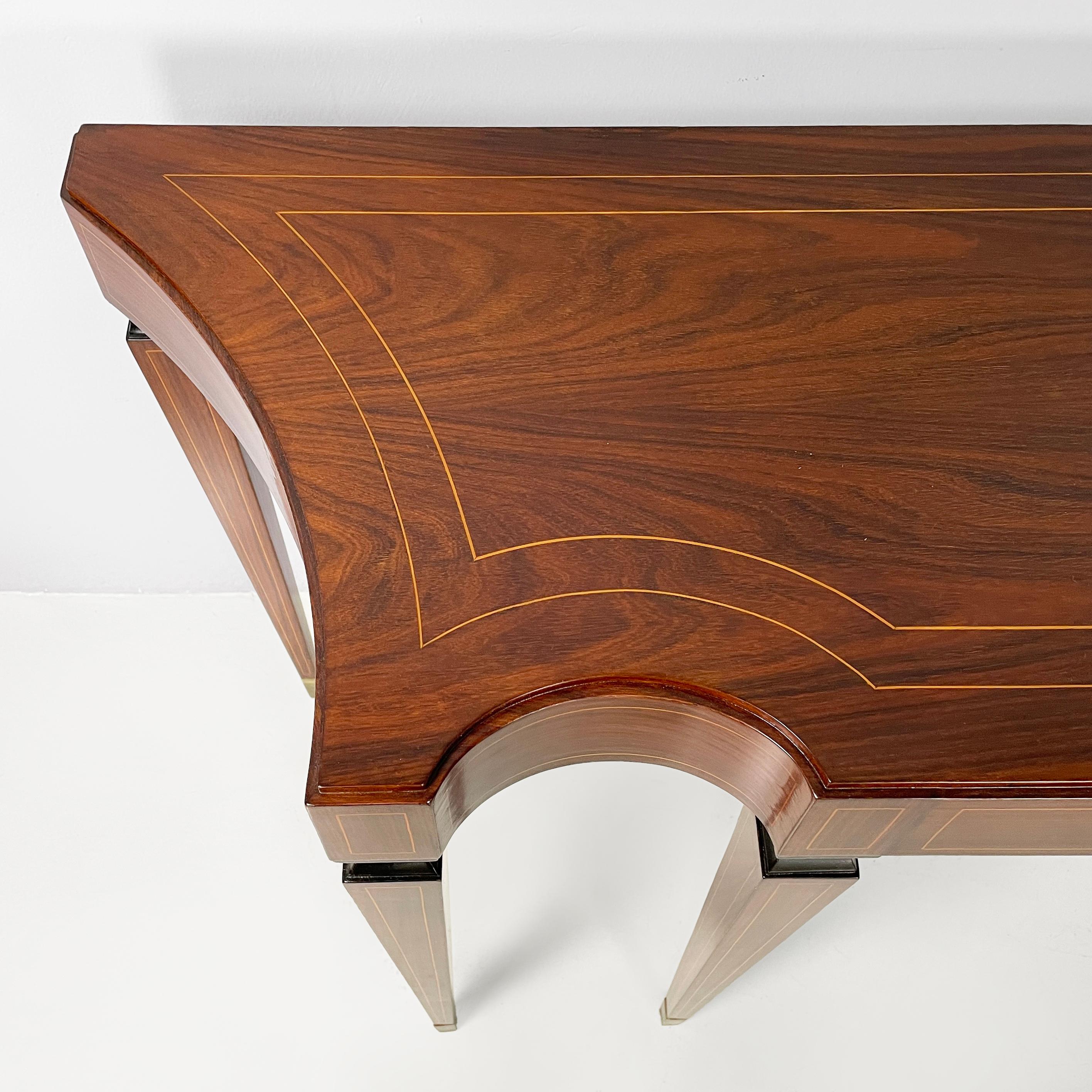 Console italienne en bois avec pieds en laiton, années 1950 Bon état - En vente à MIlano, IT