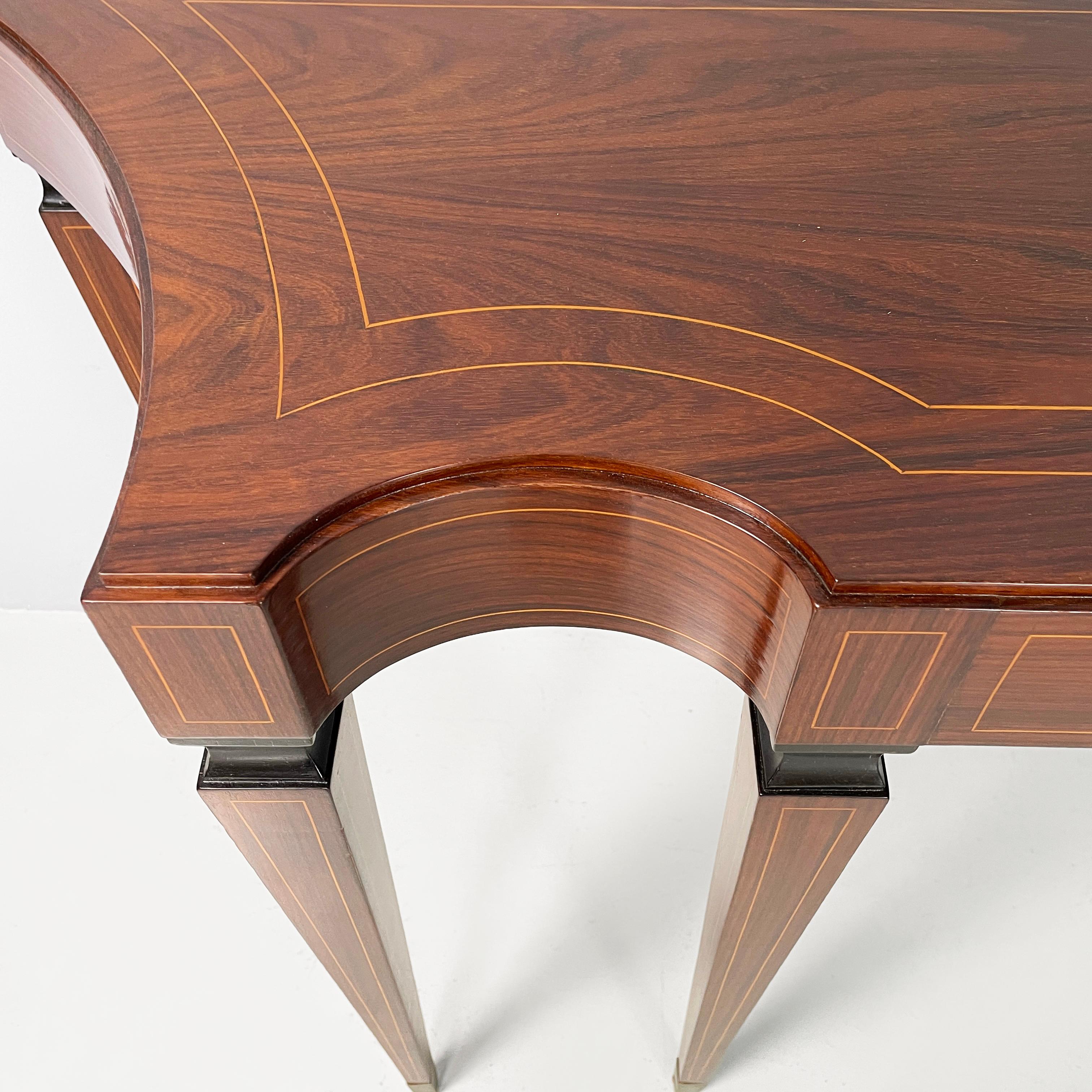 Mid-20th Century Console italienne en bois avec pieds en laiton, années 1950 en vente