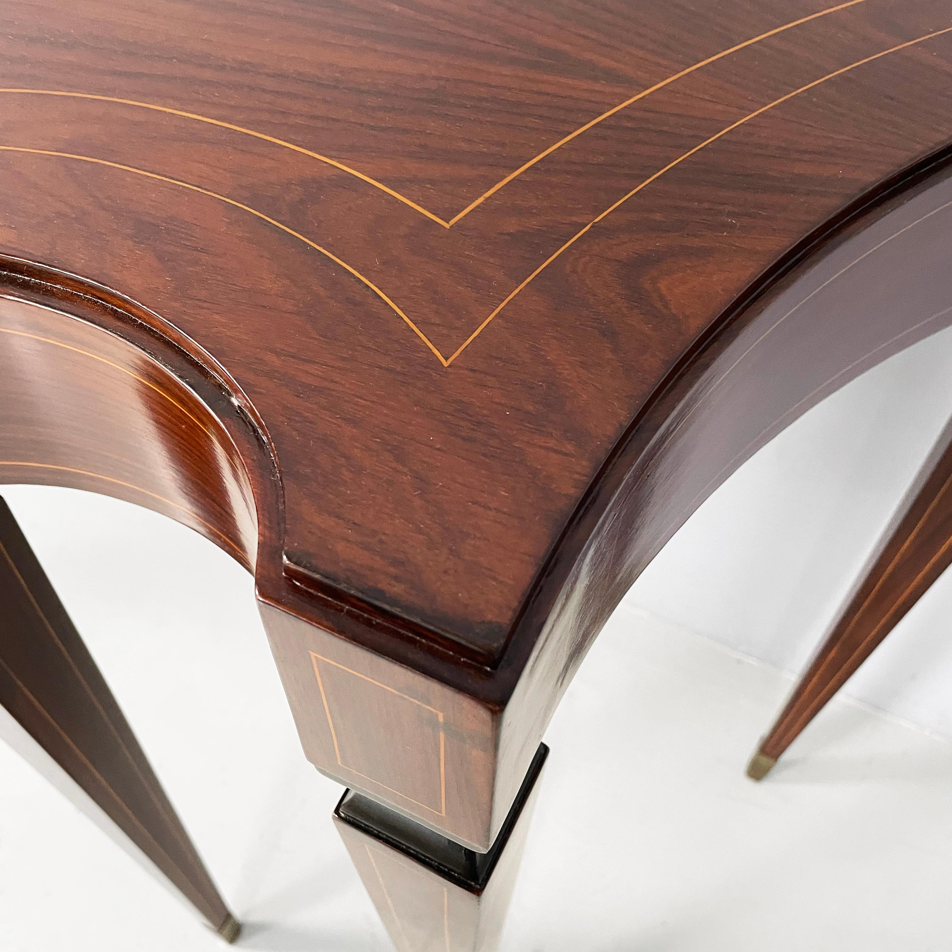 Console italienne en bois avec pieds en laiton, années 1950 en vente 1