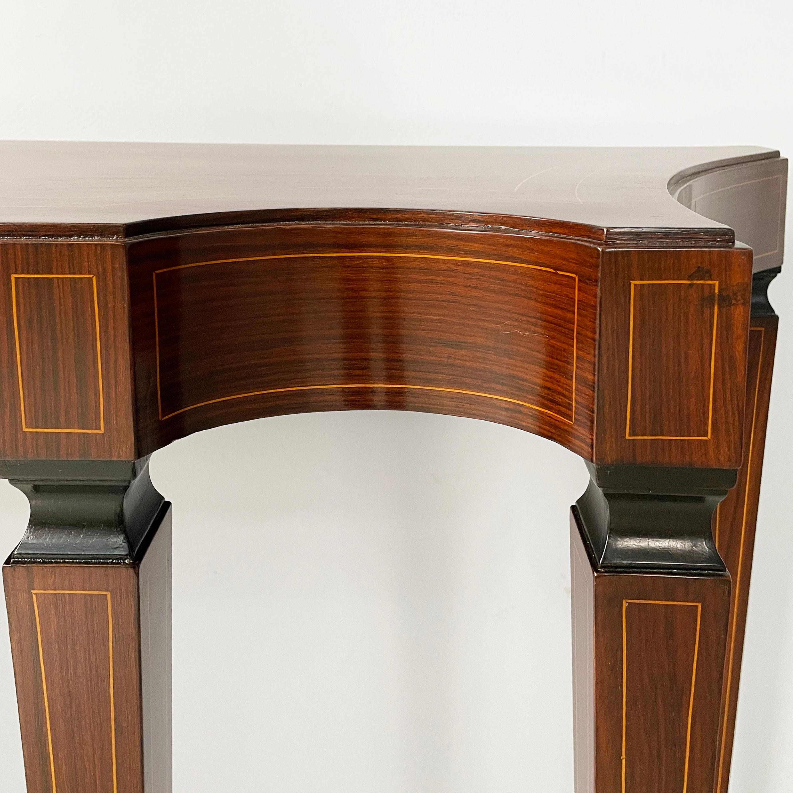 Console italienne en bois avec pieds en laiton, années 1950 en vente 2