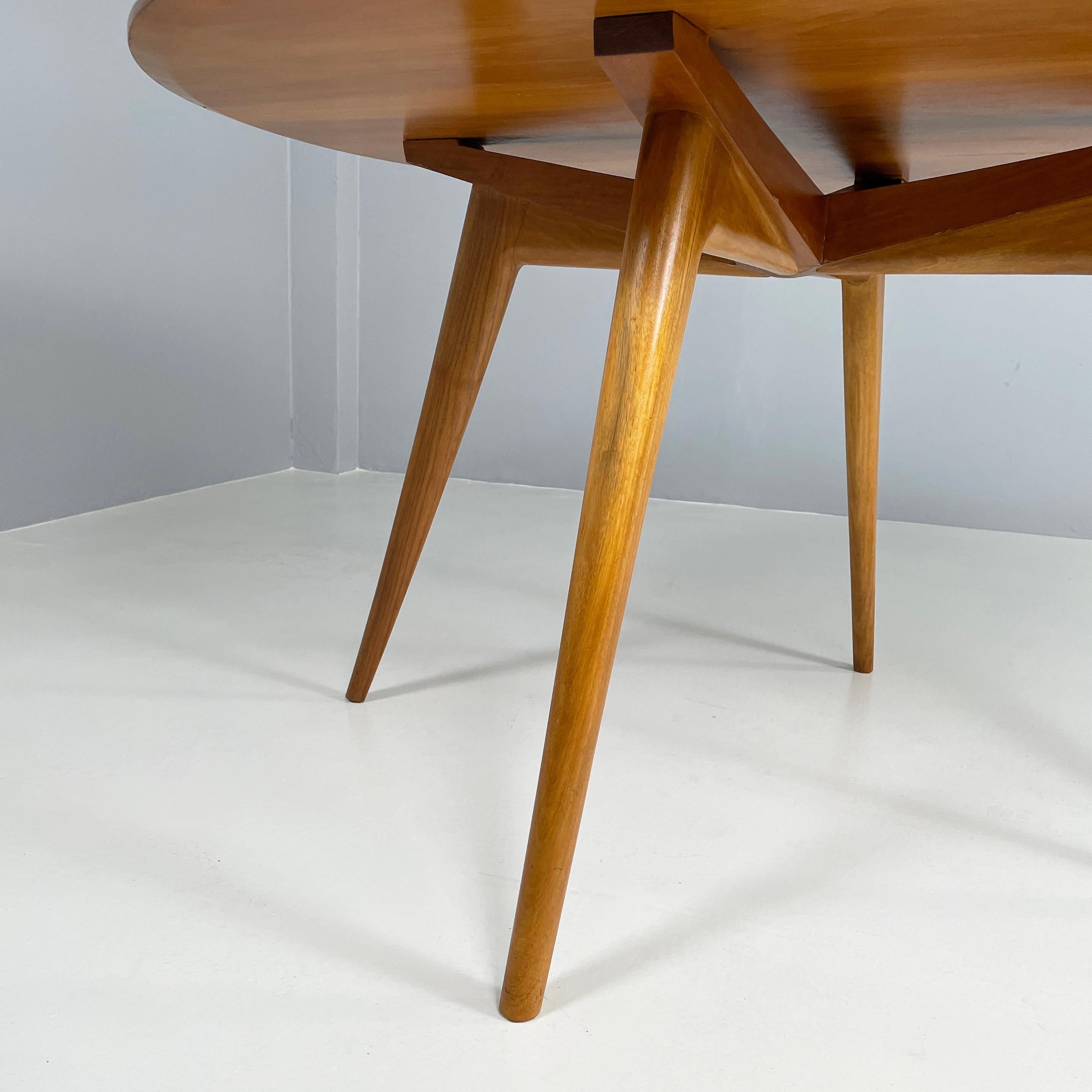 Italian mid-century modern Wooden dining table with extension, 1960s 7
