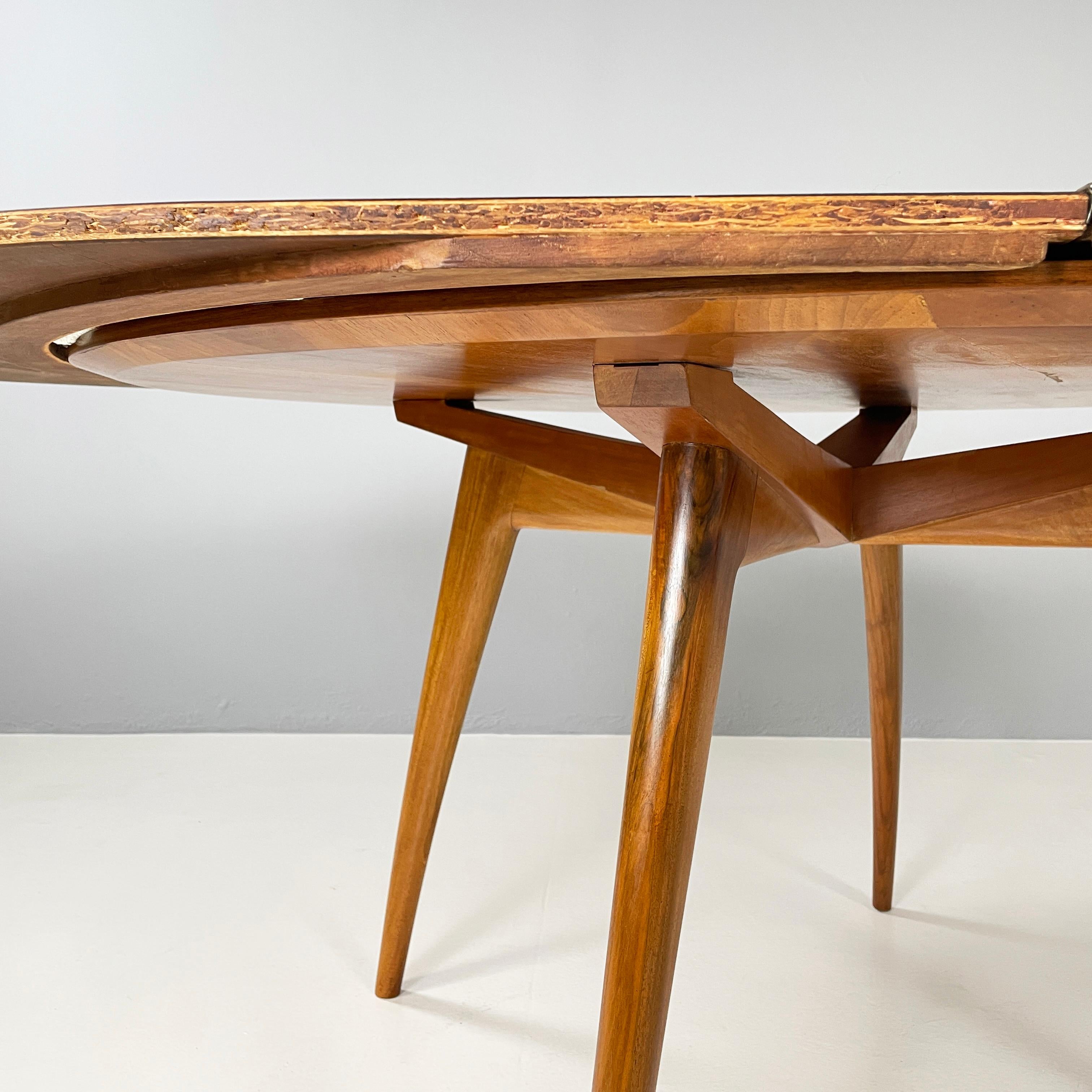 Italian mid-century modern Wooden dining table with extension, 1960s For Sale 8