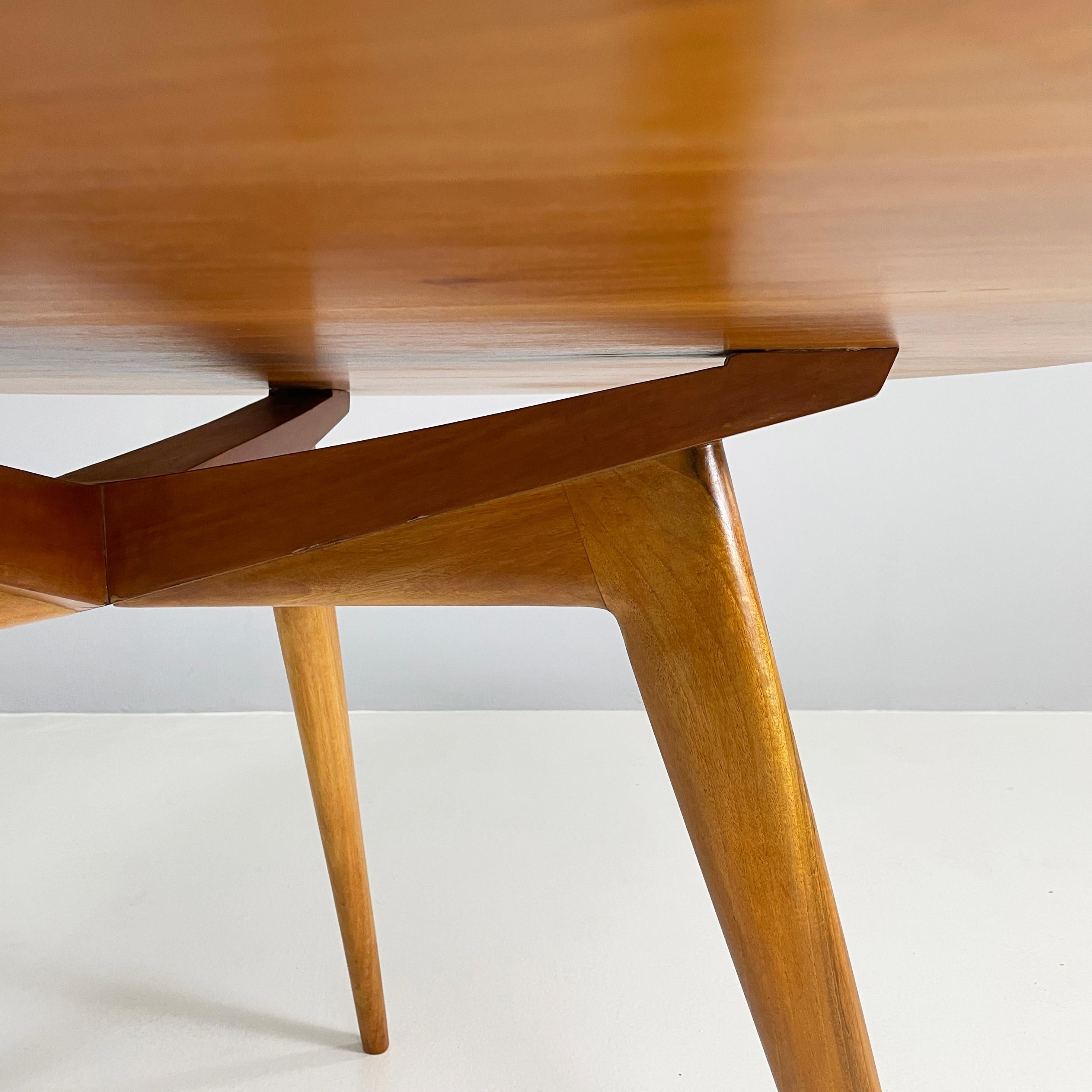 Italian mid-century modern Wooden dining table with extension, 1960s 9