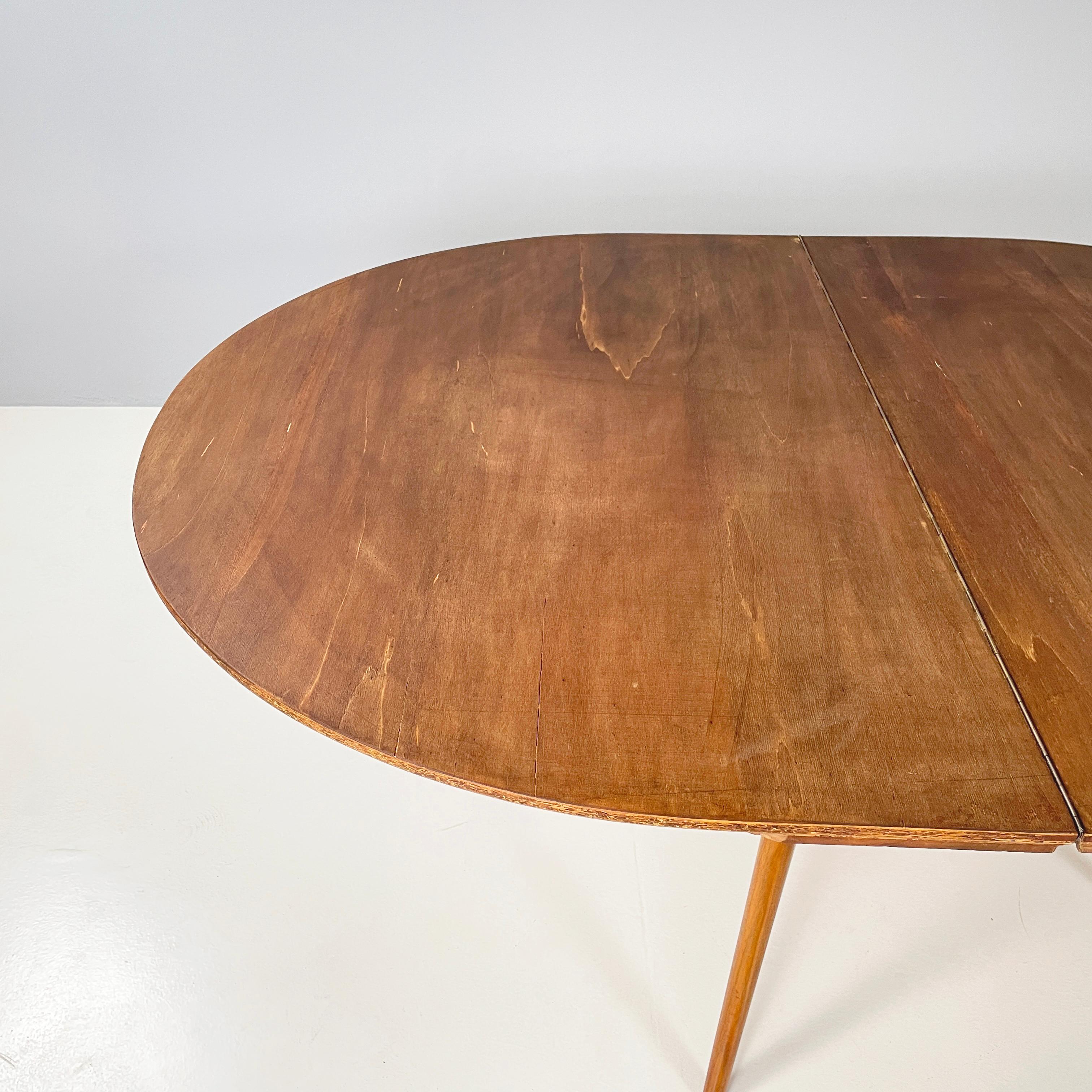 Italian mid-century modern Wooden dining table with extension, 1960s For Sale 1