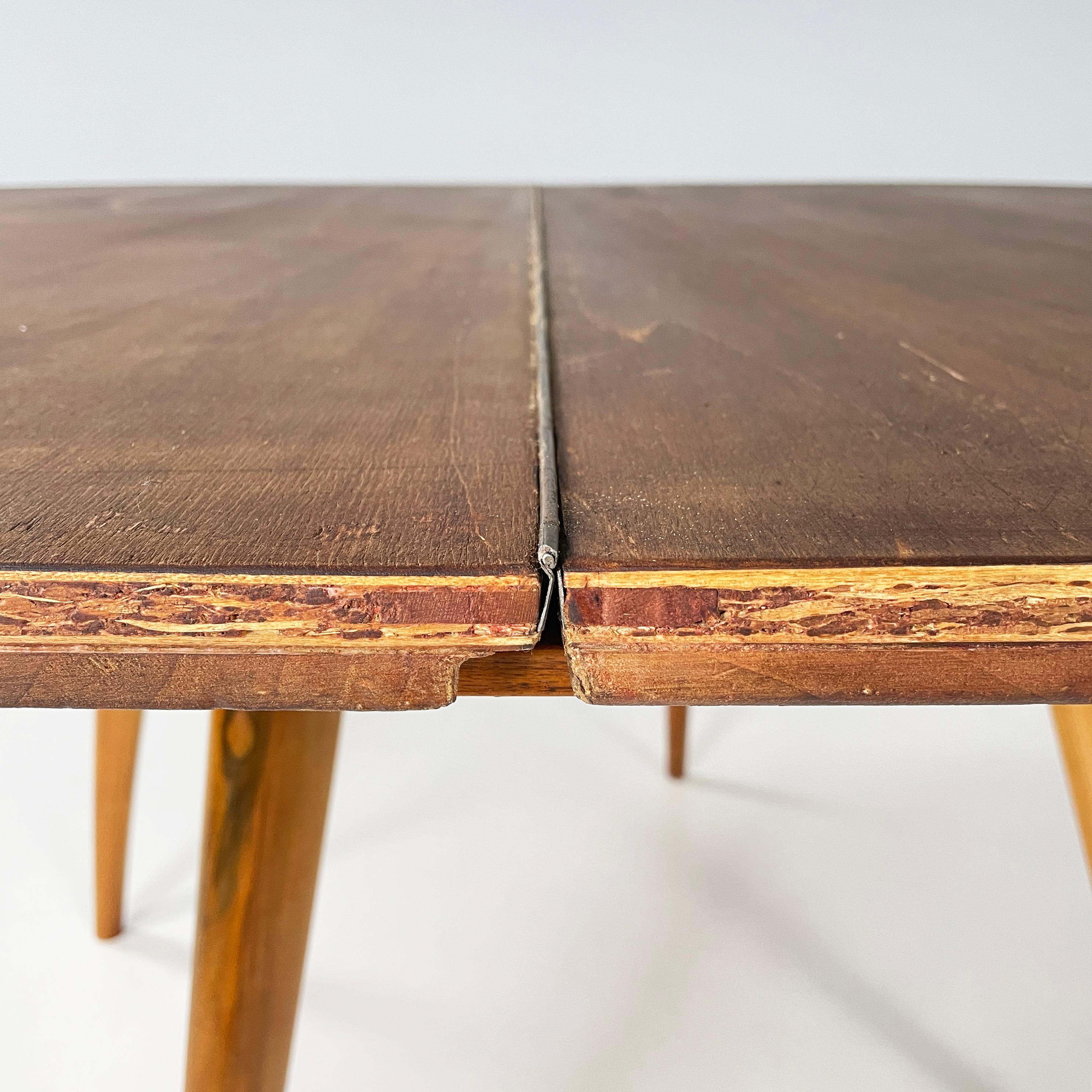 Italian mid-century modern Wooden dining table with extension, 1960s For Sale 4