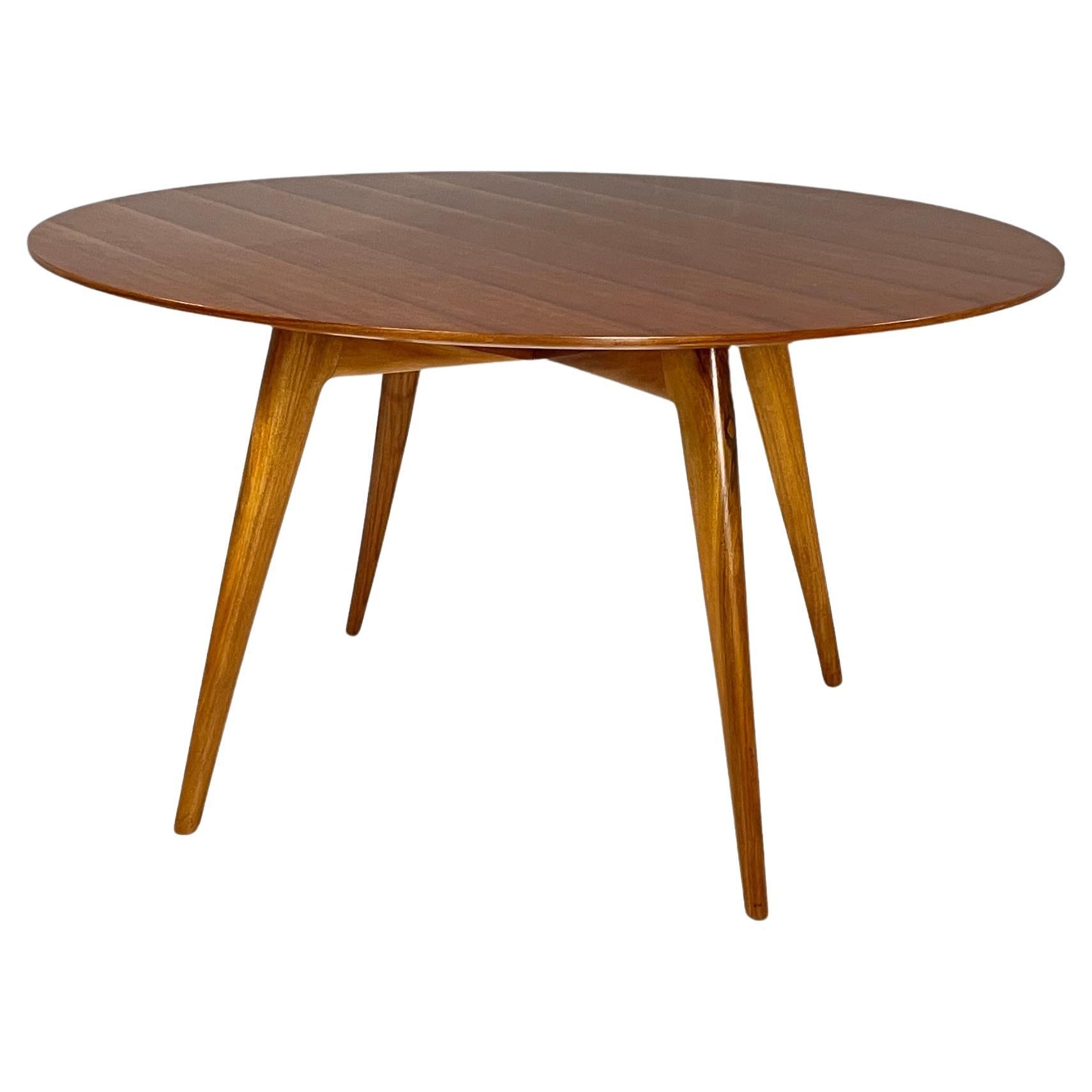 Italian mid-century modern Wooden dining table with extension, 1960s For Sale
