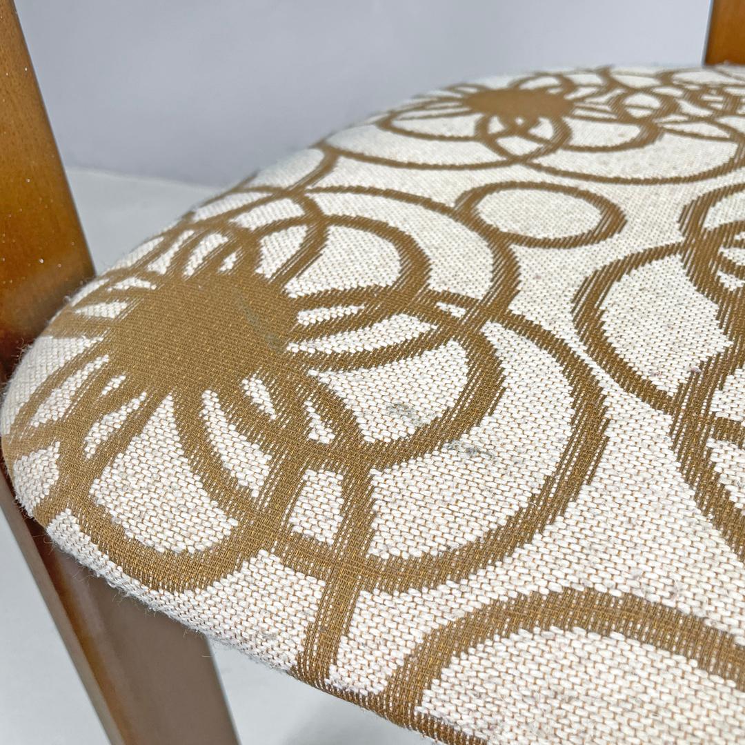 Italian mid-century modern wooden fabric chair Pamplona by Savini for Pozzi 1965 For Sale 6