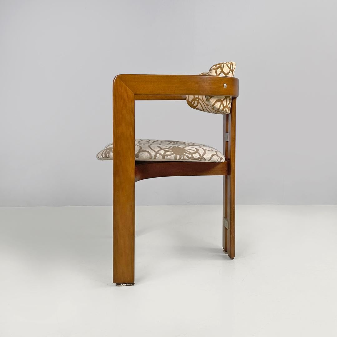 Mid-Century Modern Italian mid-century modern wooden fabric chair Pamplona by Savini for Pozzi 1965 For Sale