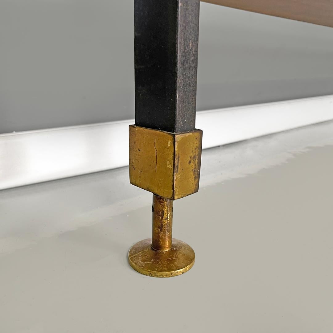 Italian mid-century modern wooden floor-to-ceiling bookcase with glass top 1960s 14