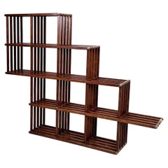 Italian Mid-Century Modern Wooden Folding Bookcase Pool Shop, 1980s