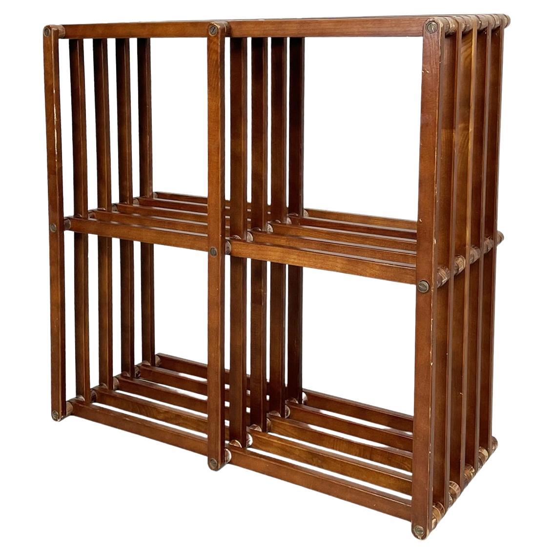 Edmund Spence Blonde Wood Swedish Modern Hanging Bookcase w/ Glass