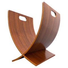 Italian Mid-Century Modern Wooden Magazine Rack