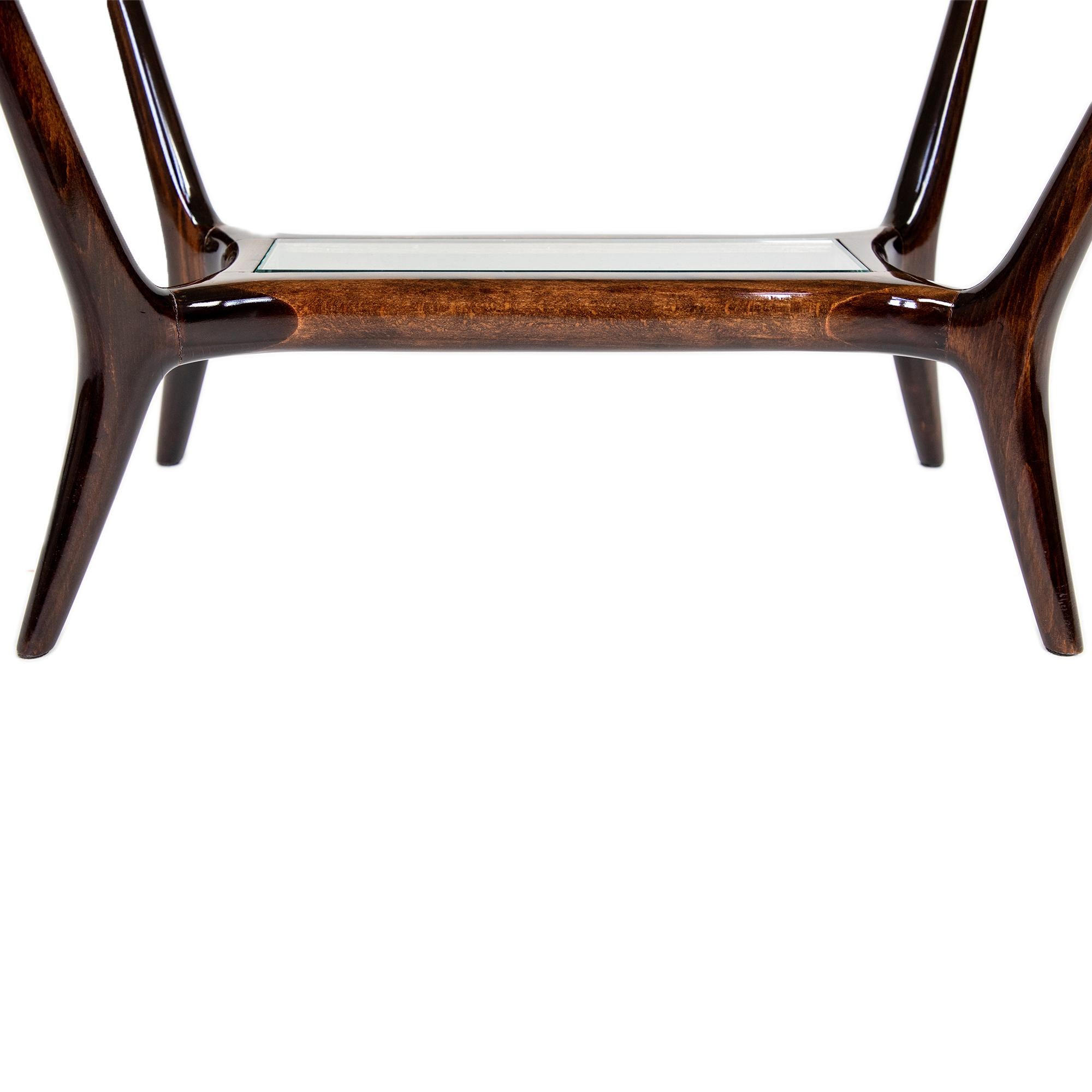 Italian Coffee Table with a Marble Top and Laquered Mahogany Wood, 1950s  5