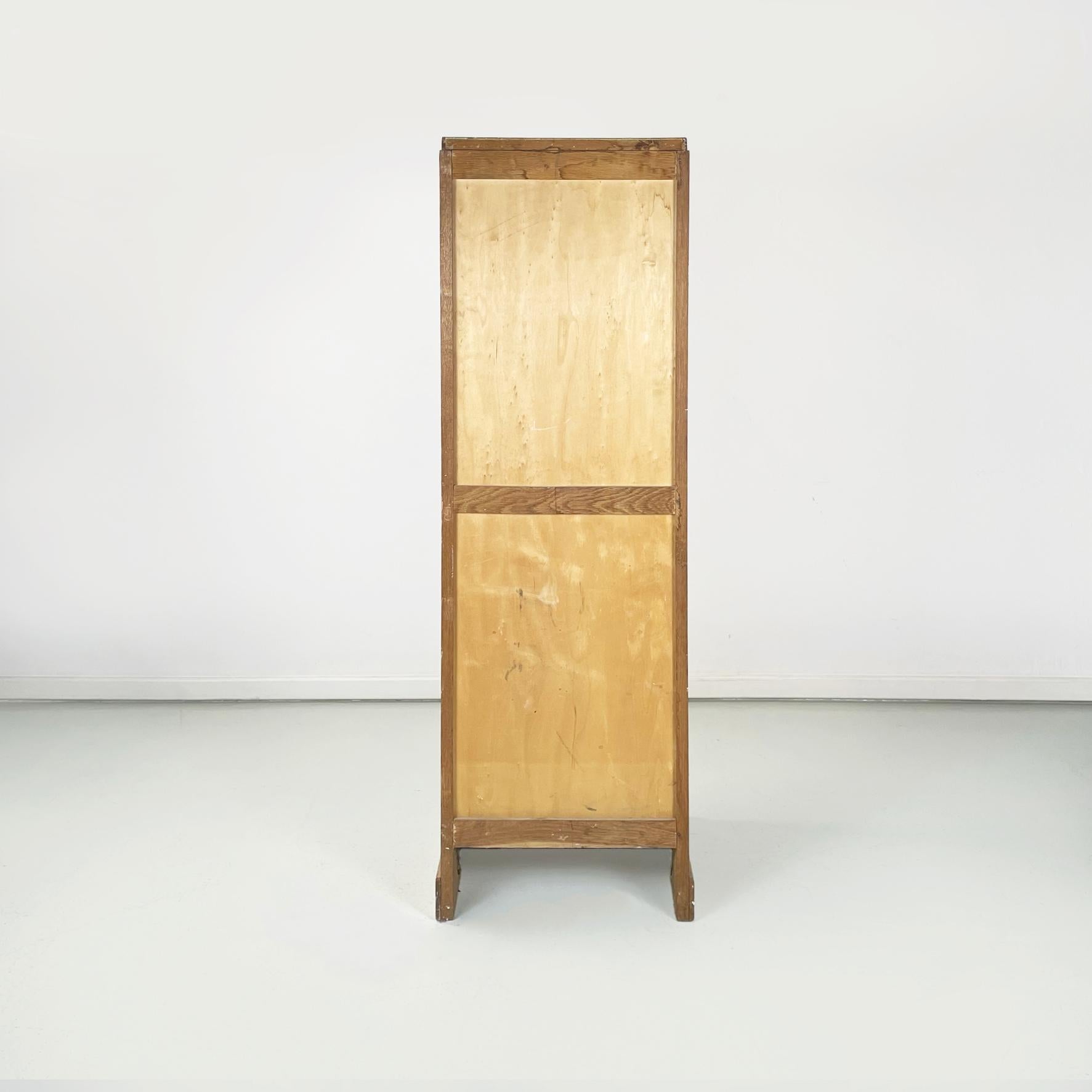 Metal Italian Mid-Century Modern Wooden Office Filing Cabine Archive Dresser, 1940s For Sale