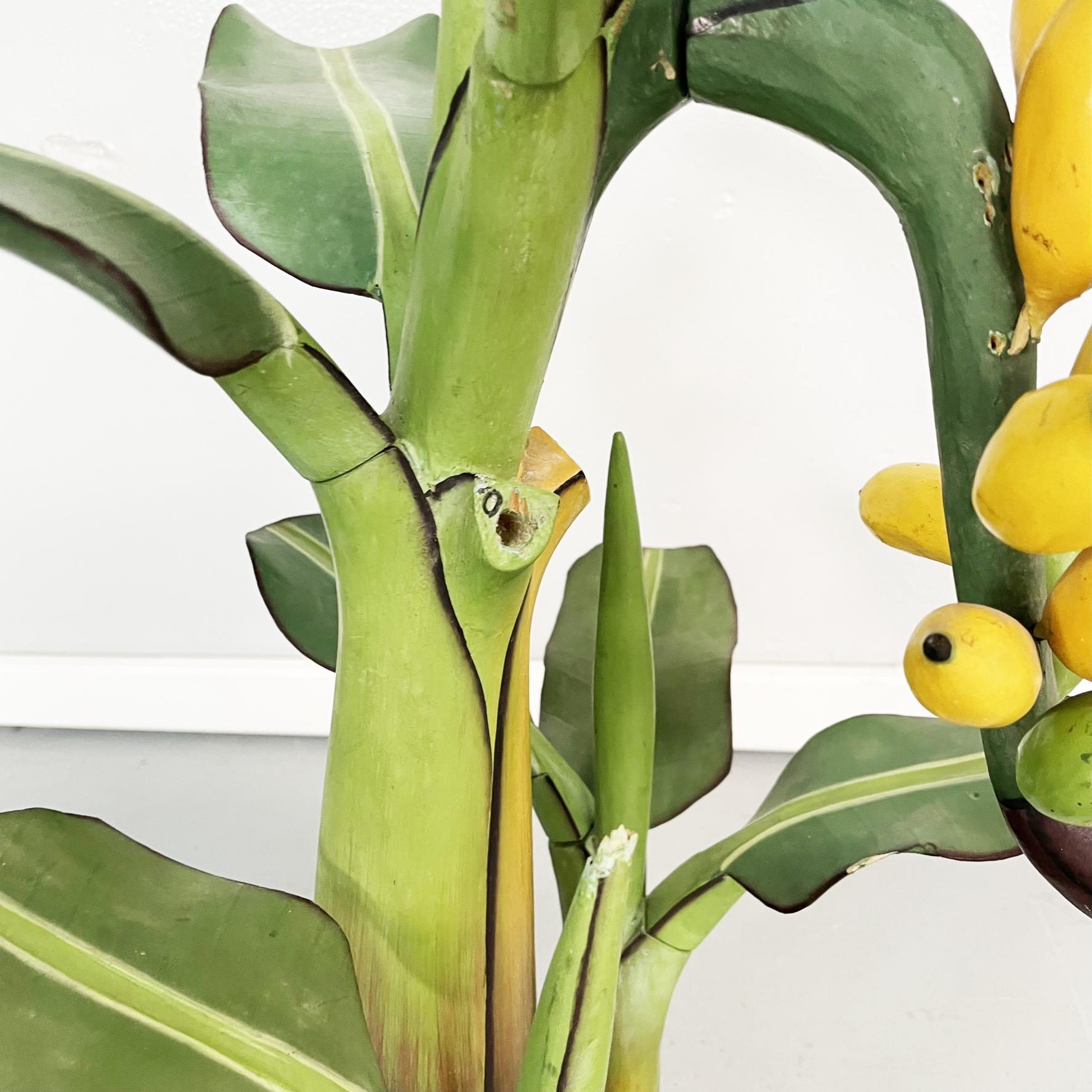 Italian Mid-Century Modern Wooden Sculpture of a Banana Plant, 1950s For Sale 2