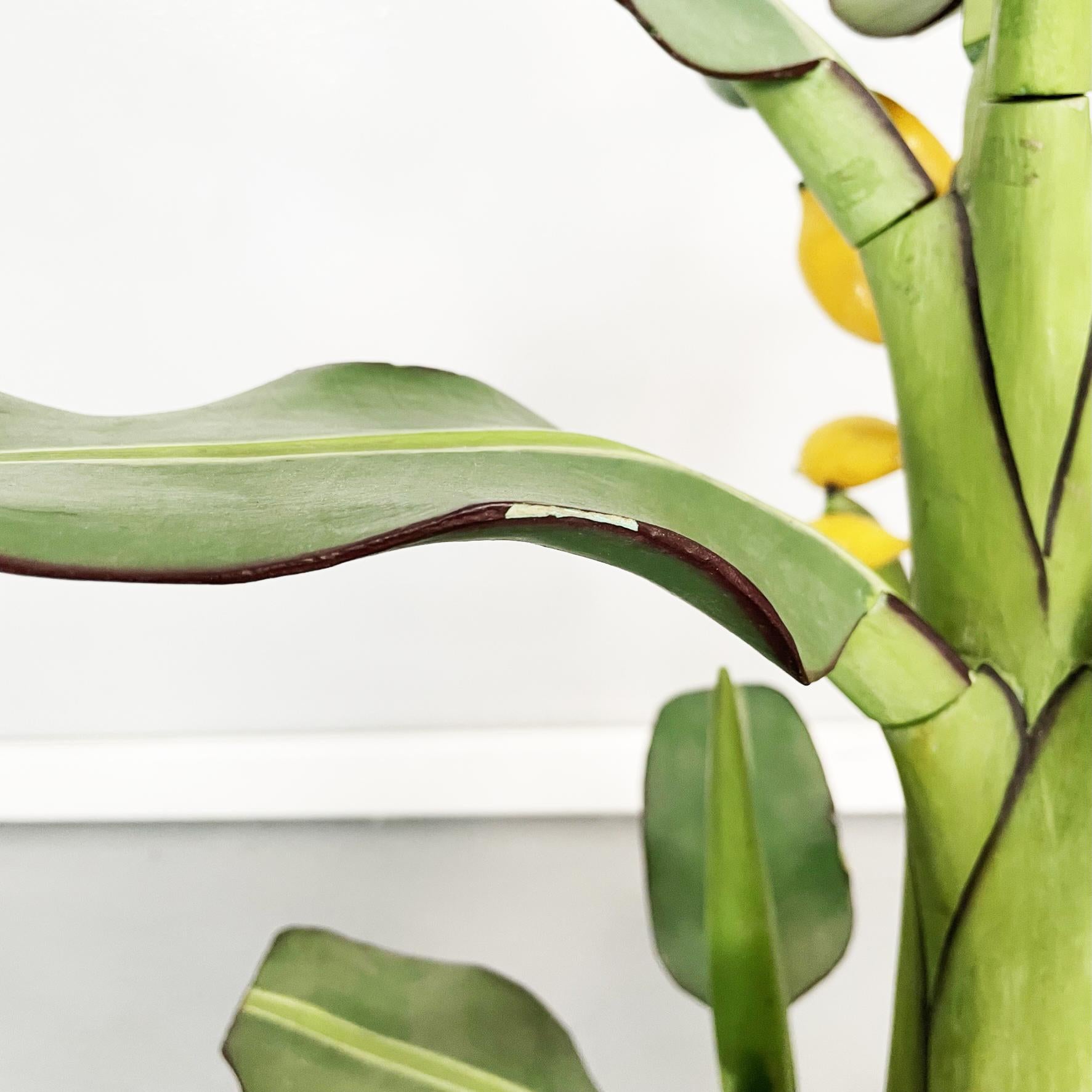 Italian Mid-Century Modern Wooden Sculpture of a Banana Plant, 1950s For Sale 3