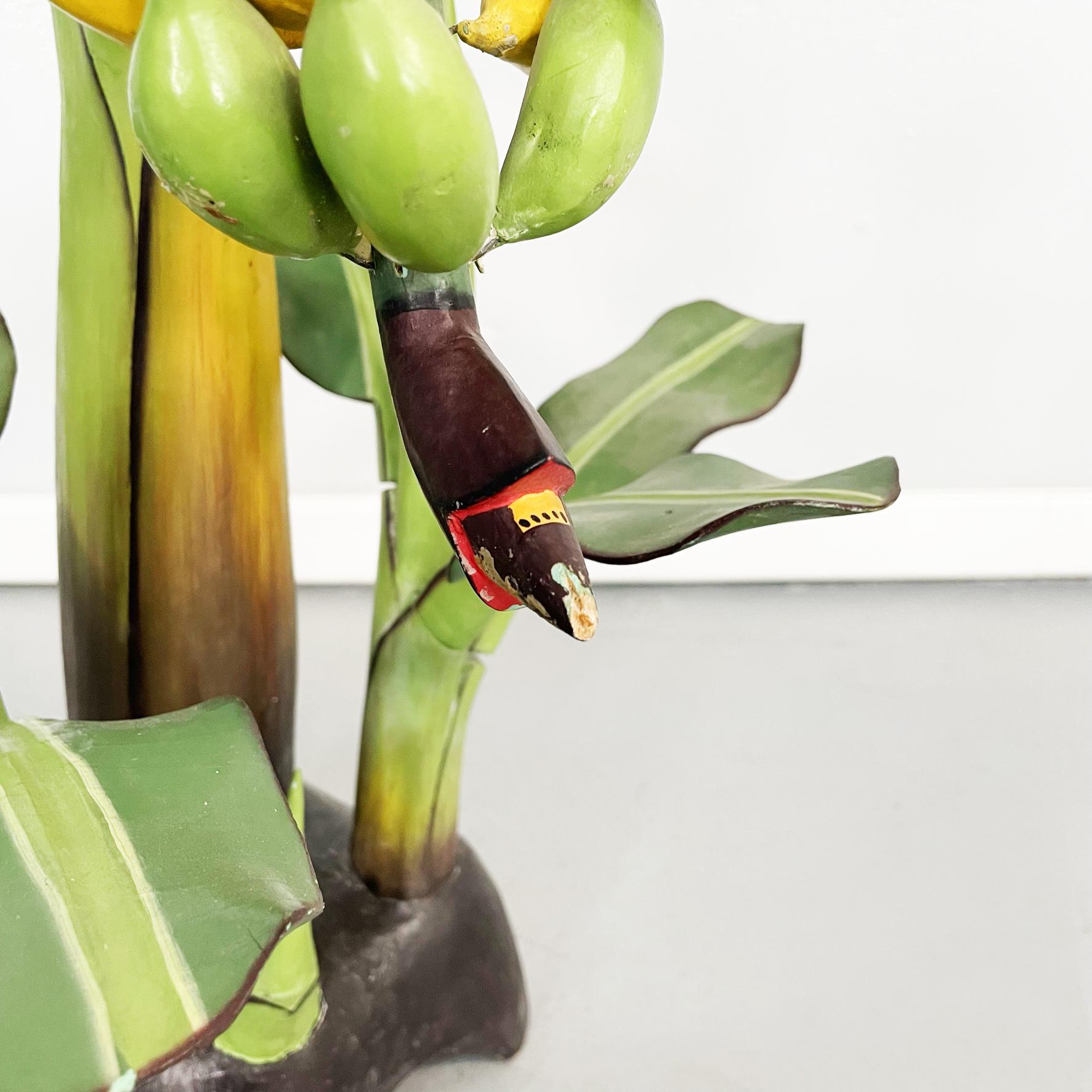 Mid-20th Century Italian Mid-Century Modern Wooden Sculpture of a Banana Plant, 1950s